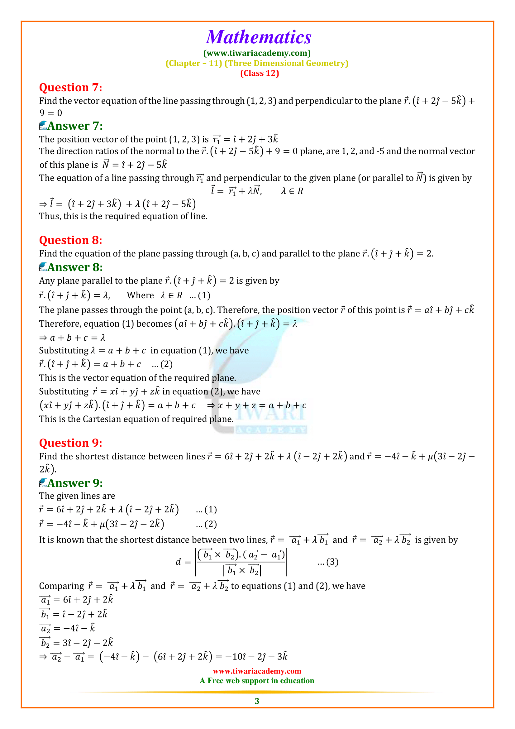 Class 12 Maths Miscellaneous Exercise 11 in PDF