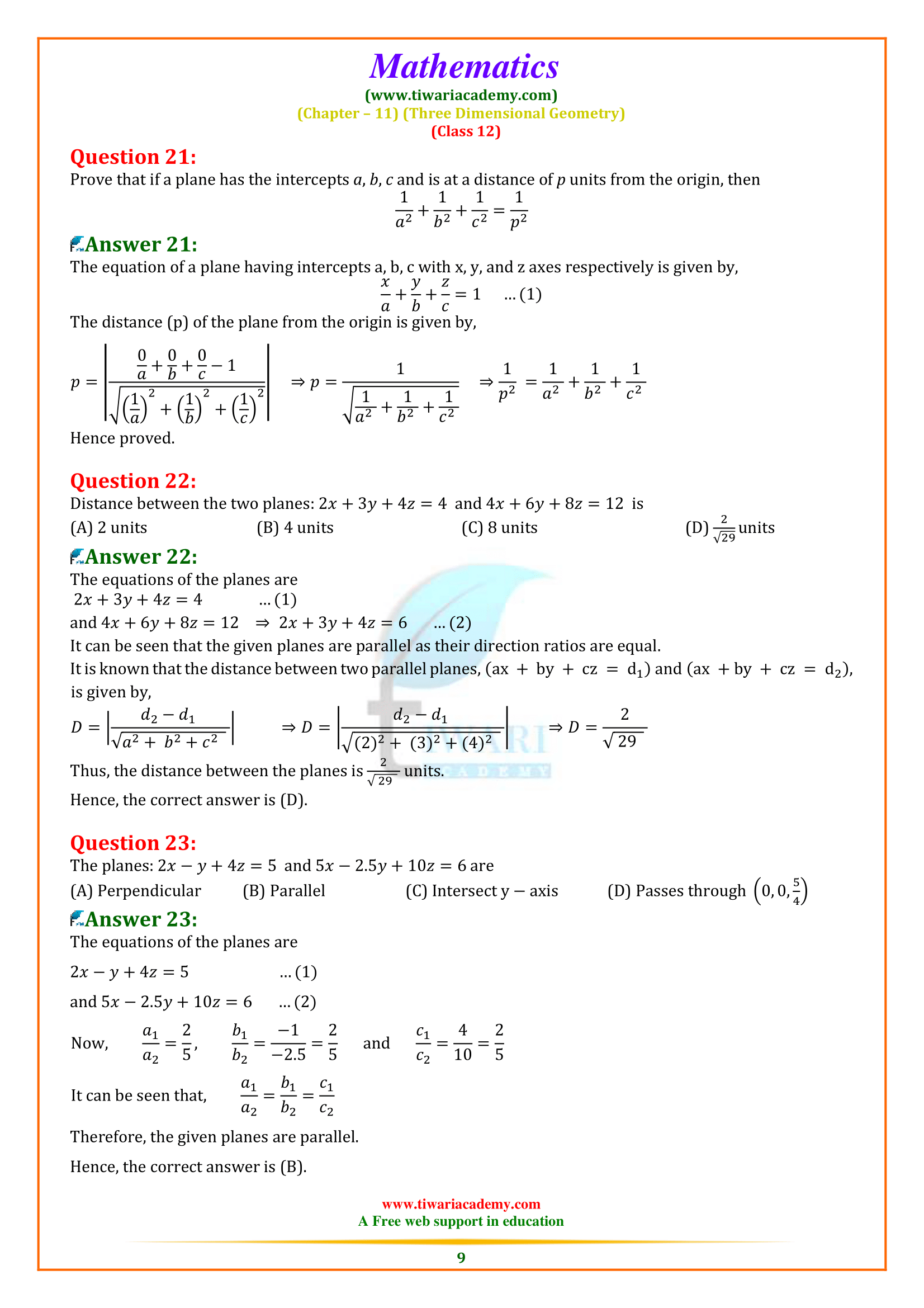 Class 12 Maths Miscellaneous Exercise 11 for gujrat board