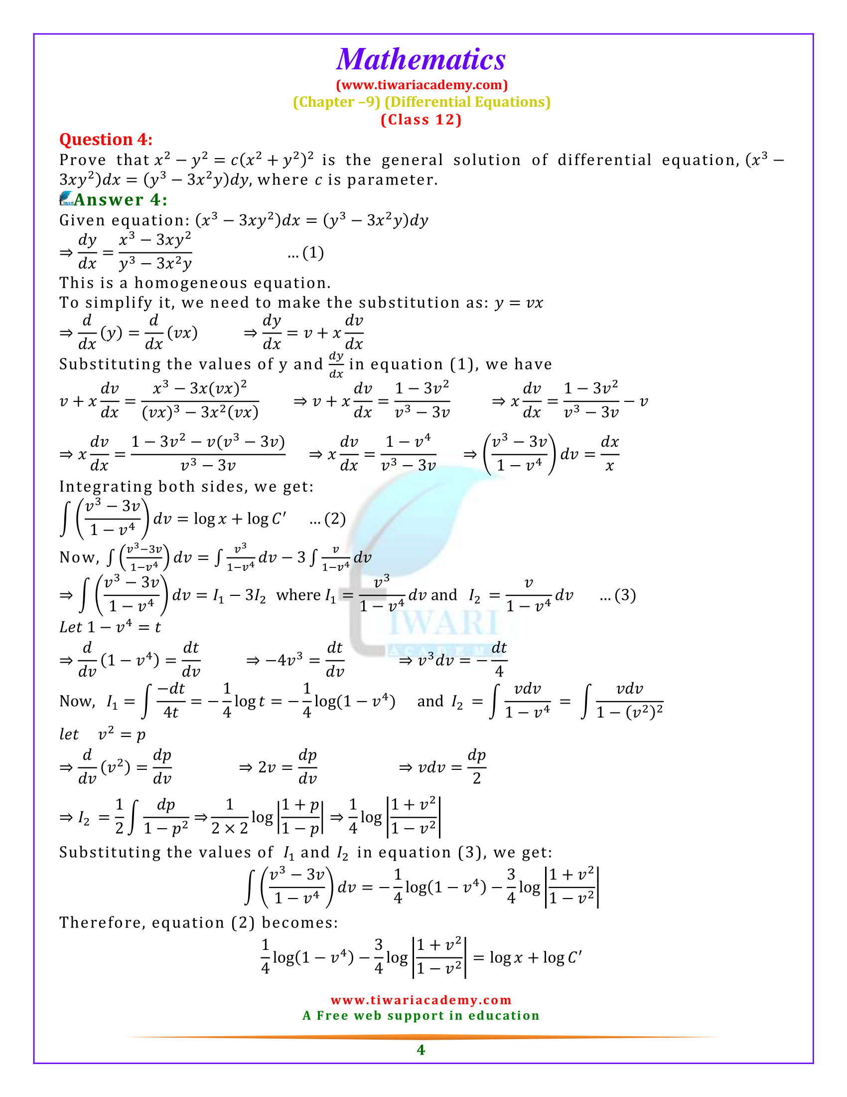 Class 12 Maths Miscellaneous Exercise 9 Solutions updated