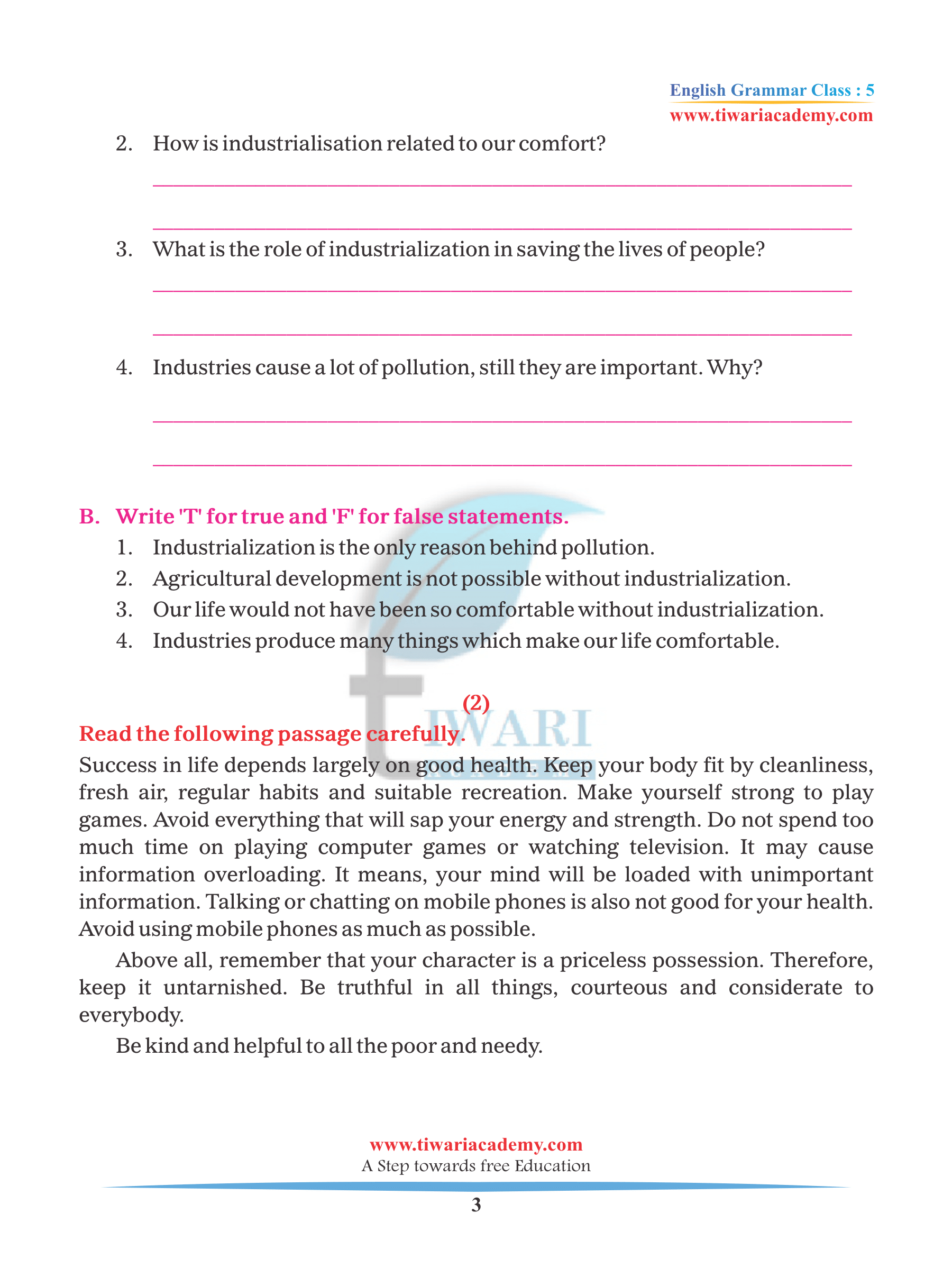 CBSE Class 5 English Grammar Chapter 19 Comprehension