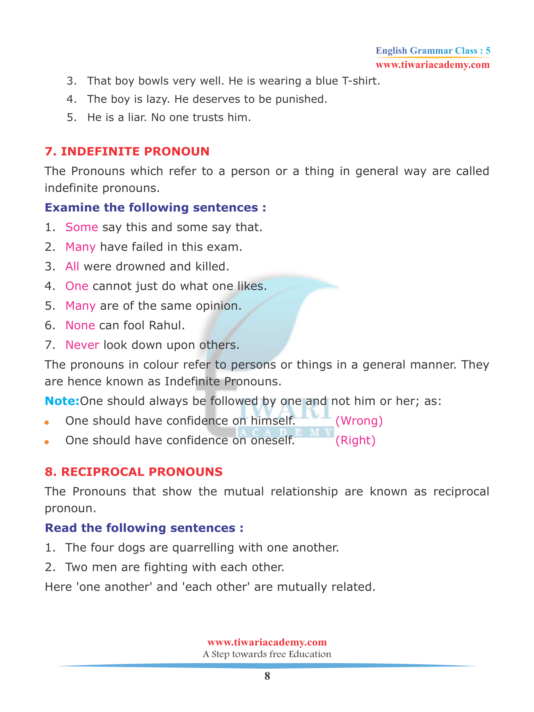 Class 5 English Grammar Chapter 5 Pronoun And Its Kinds For 2023 2024 Class 5 English Grammar Chapter 5 Pronoun And Its Kinds For 2023 2024
