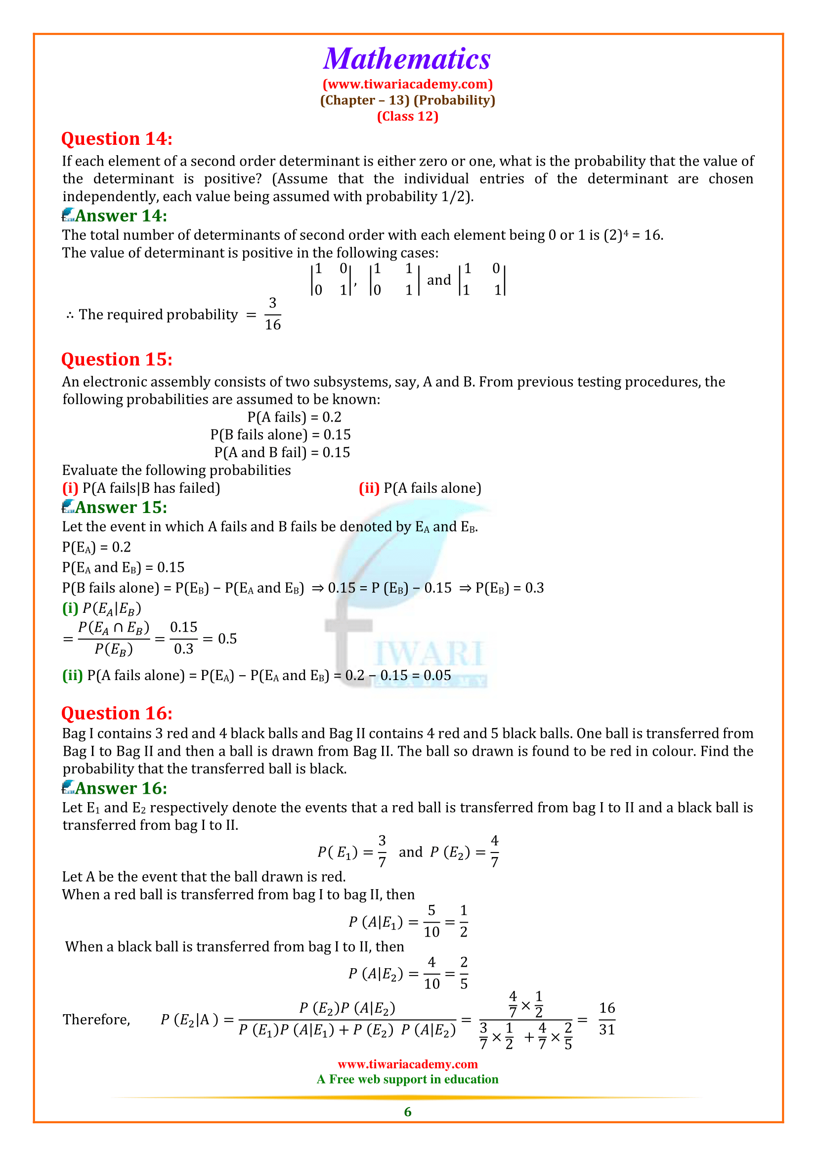 CBSE Class 12 Maths Chapter 13 Miscellaneous Exercise solutions