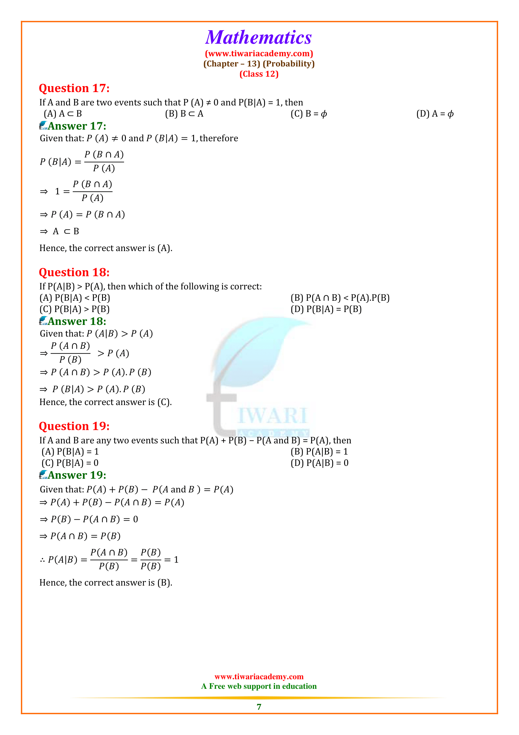 Miscellaneous 13 class 12