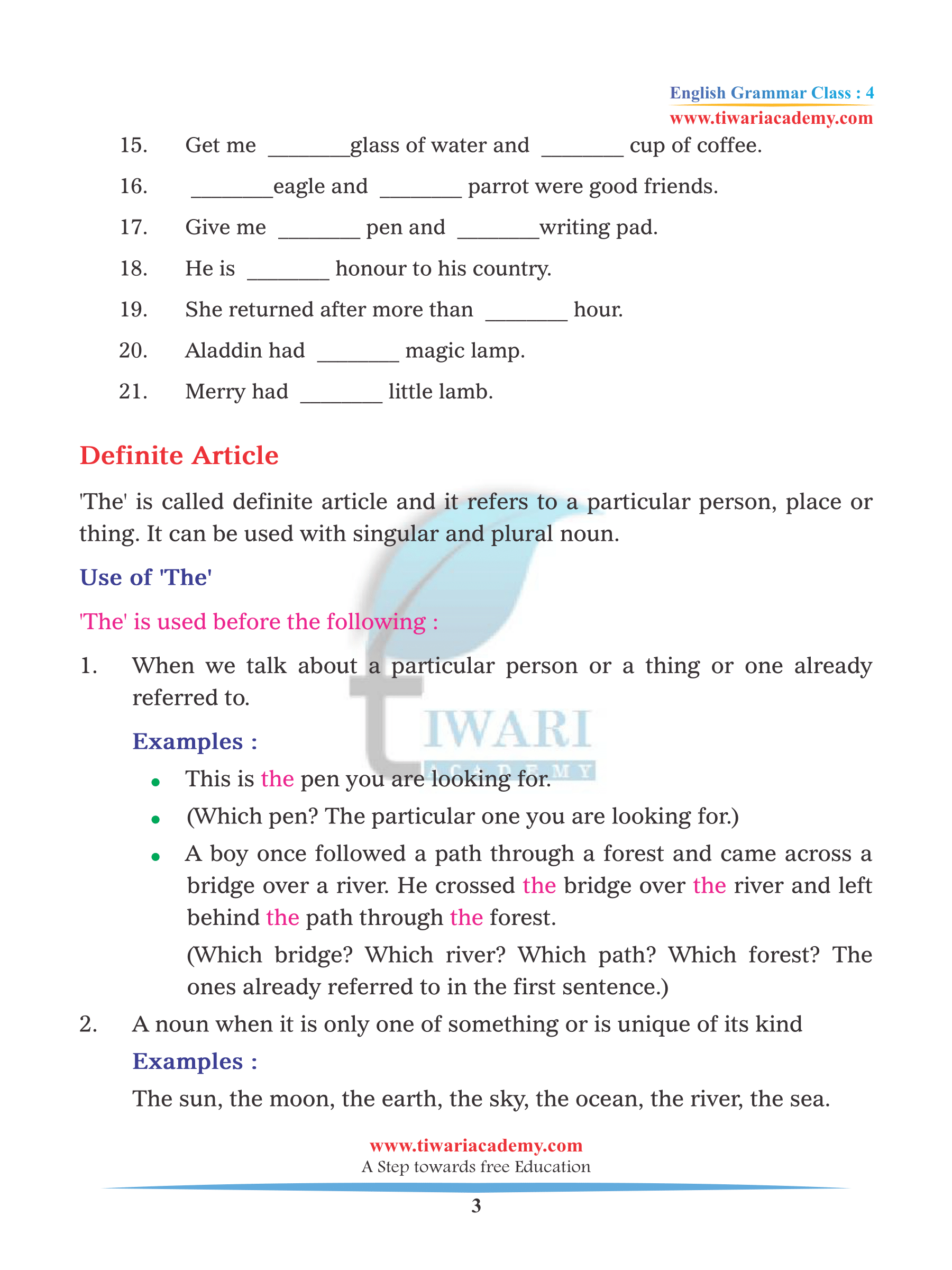Class 4 English Grammar Chapter 11 in PDF