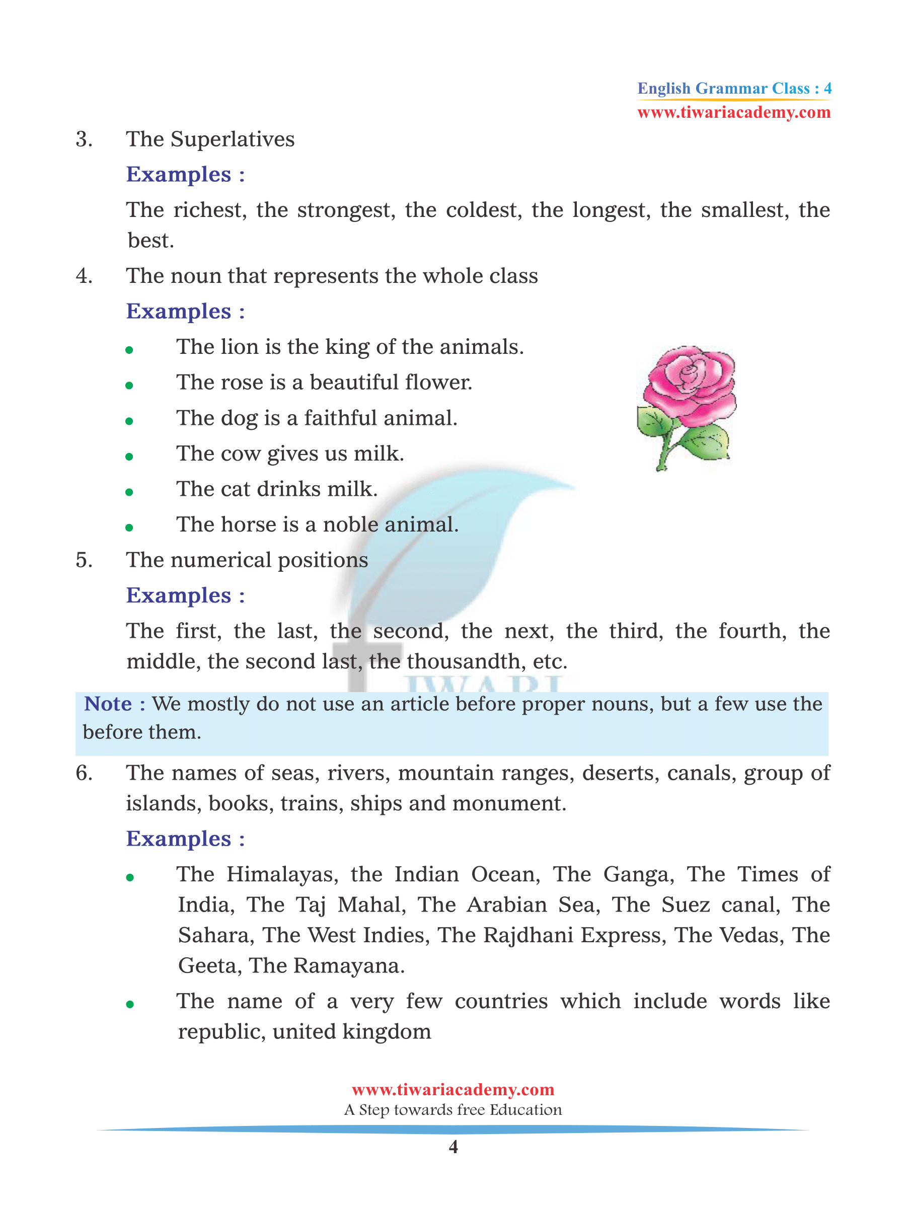 CBSE NCERT Class 4 English Grammar Chapter 11 Articles in PDF format. CBSE NCERT Class 4 English Grammar Chapter 11 Articles in PDF format.