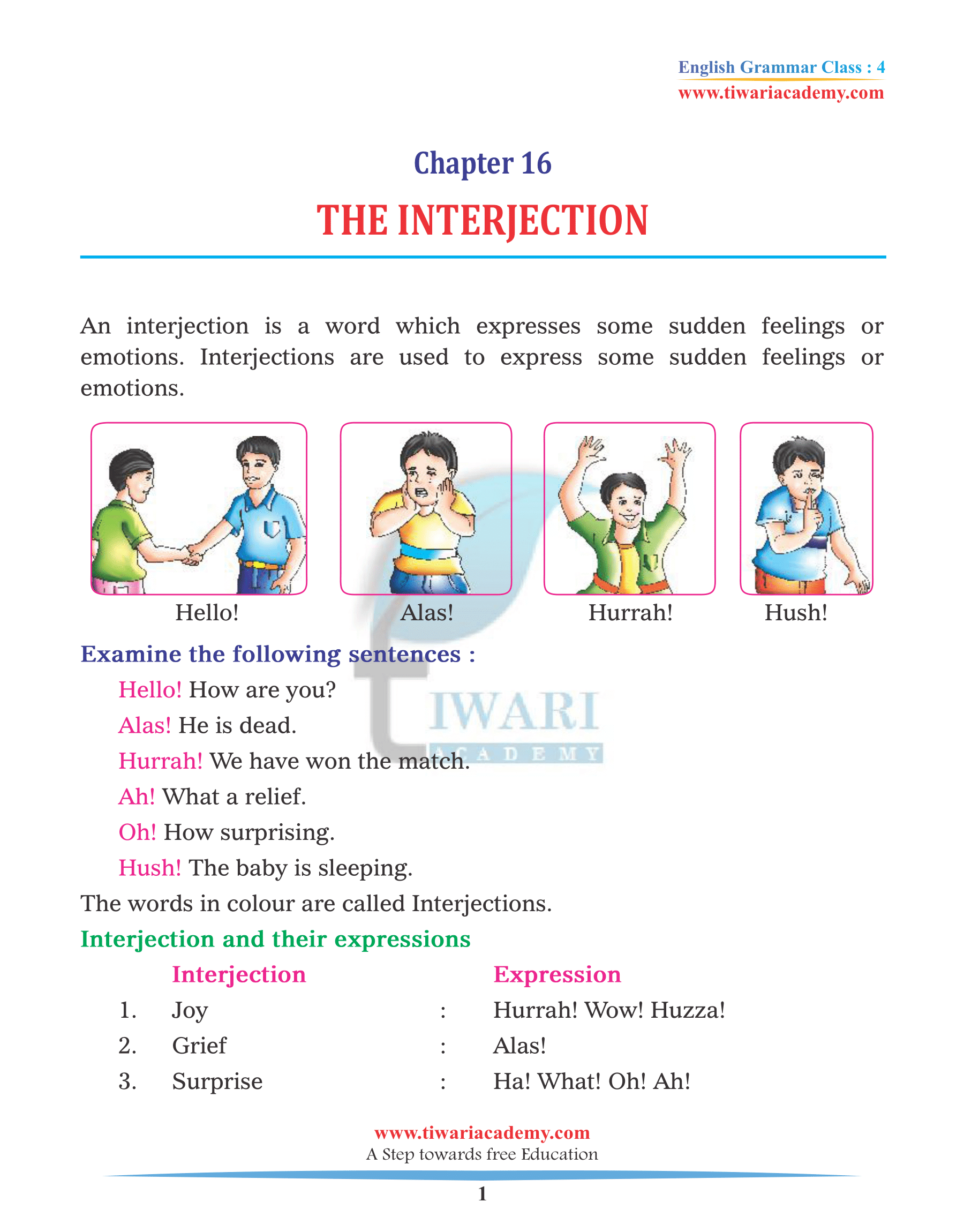 CBSE NCERT Solutions for Class 4 English Grammar Chapter 16