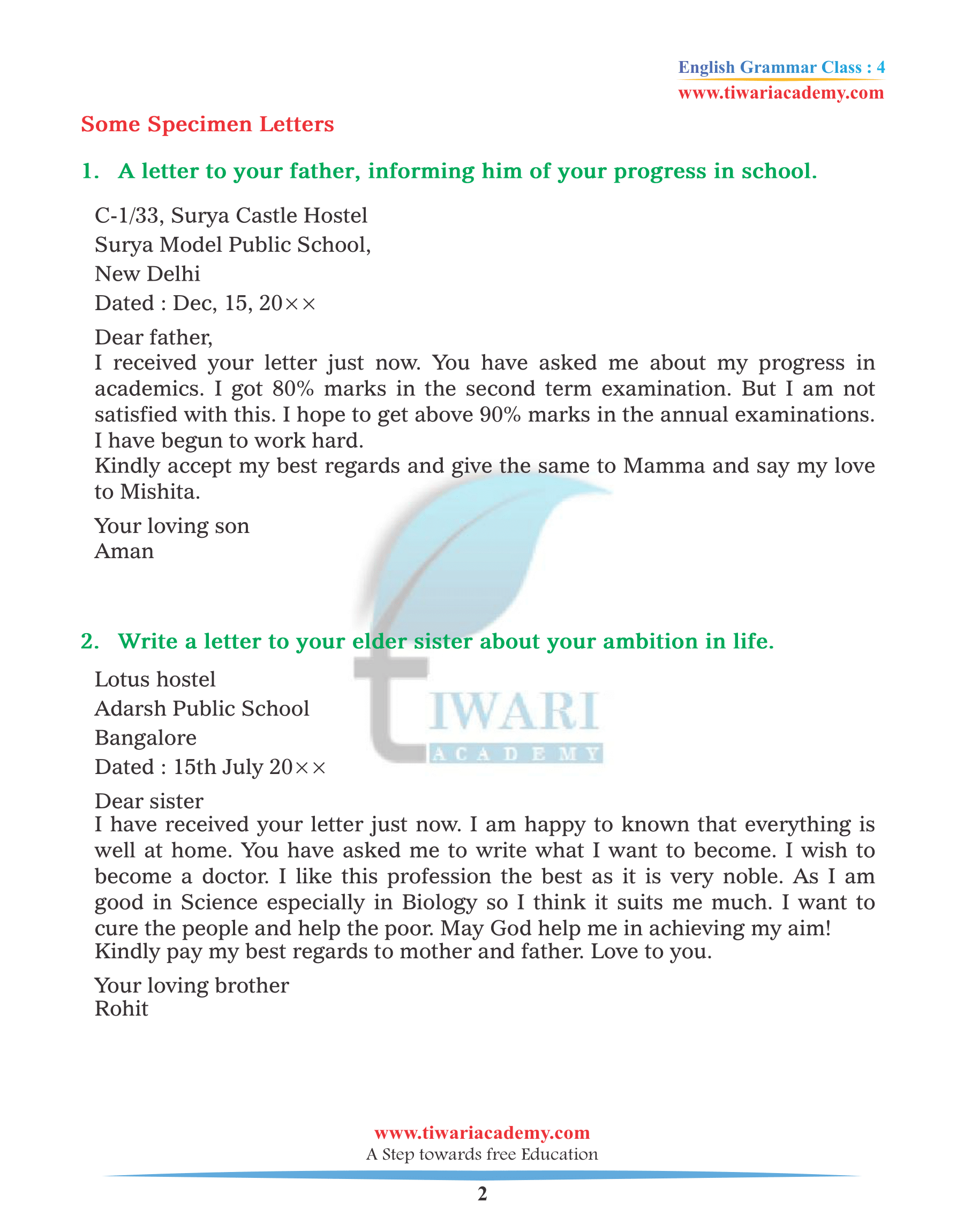 English Grammar Chapter 17 Letter and Application Writing