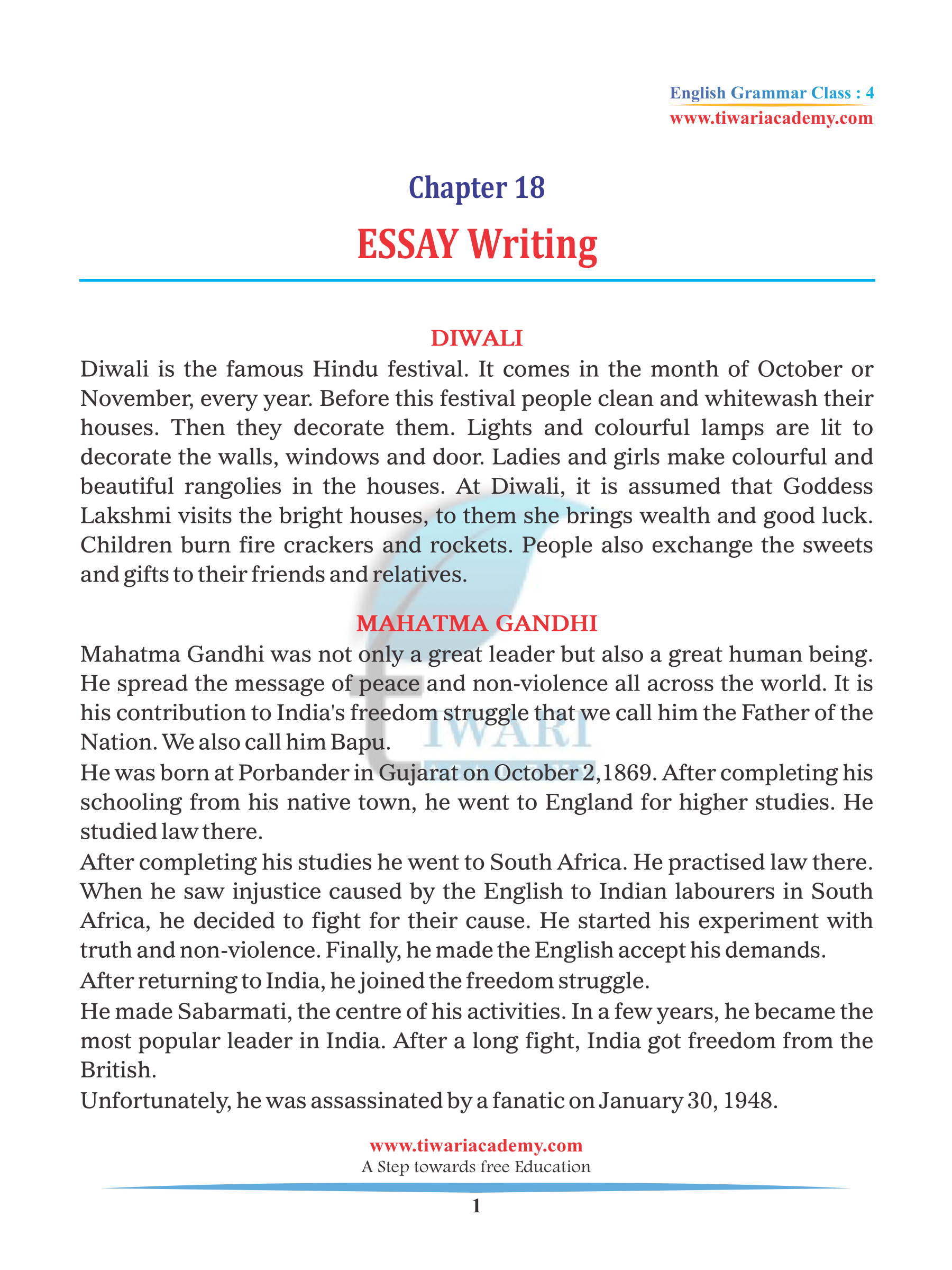 class experience essay