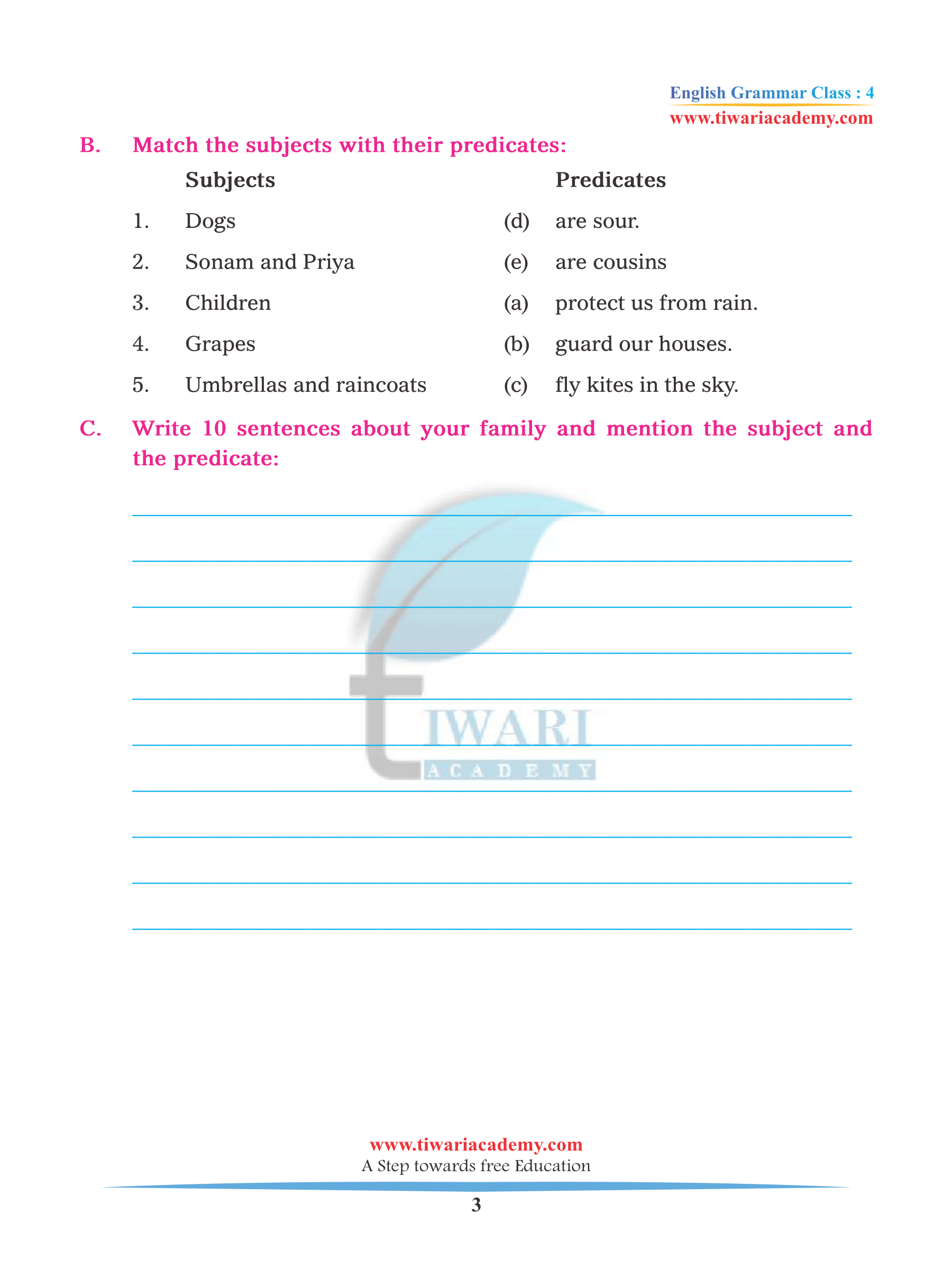 Class 4 English Grammar Chapter 2
