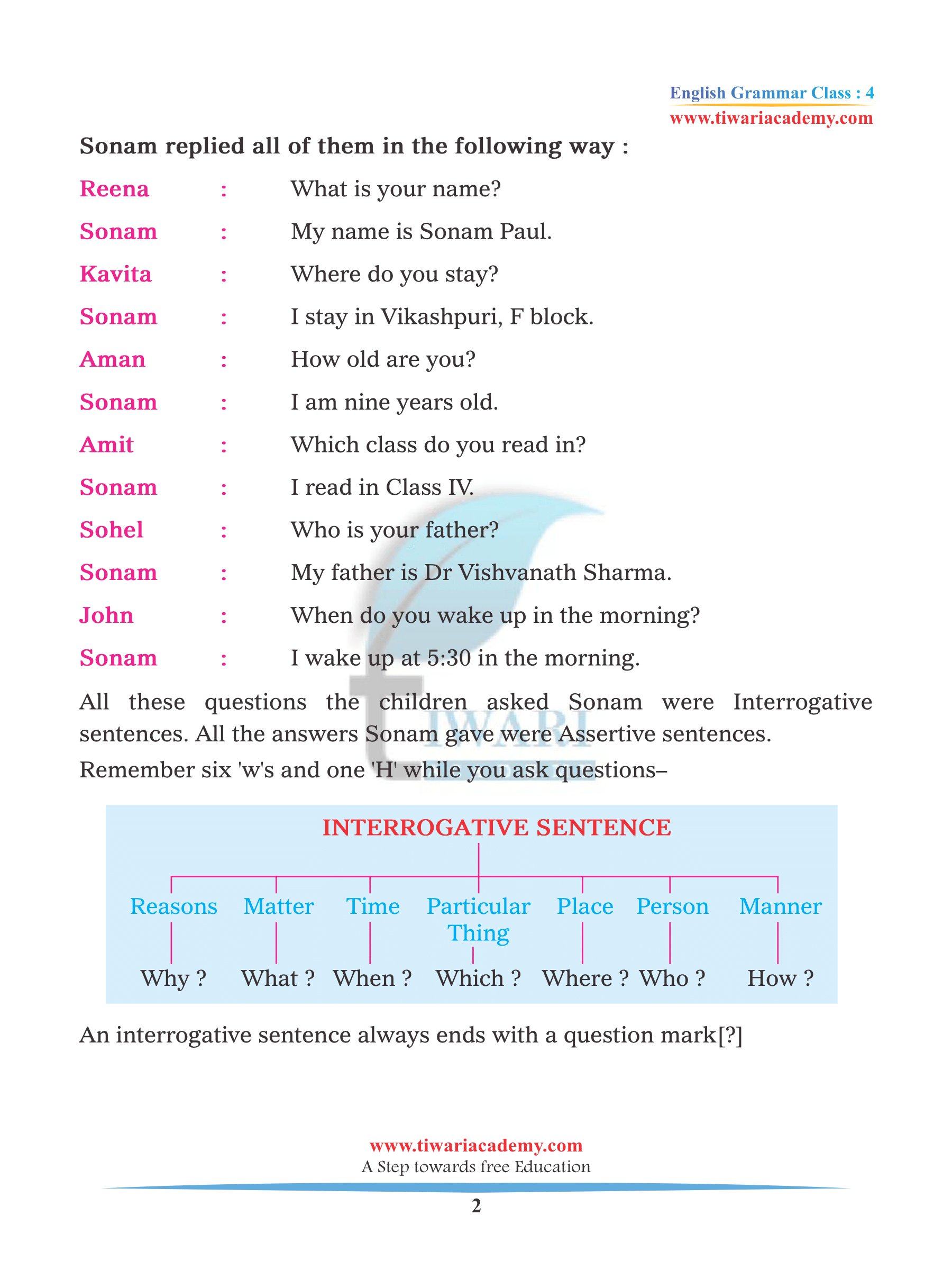 Class 4 English Grammar Chapter 3
