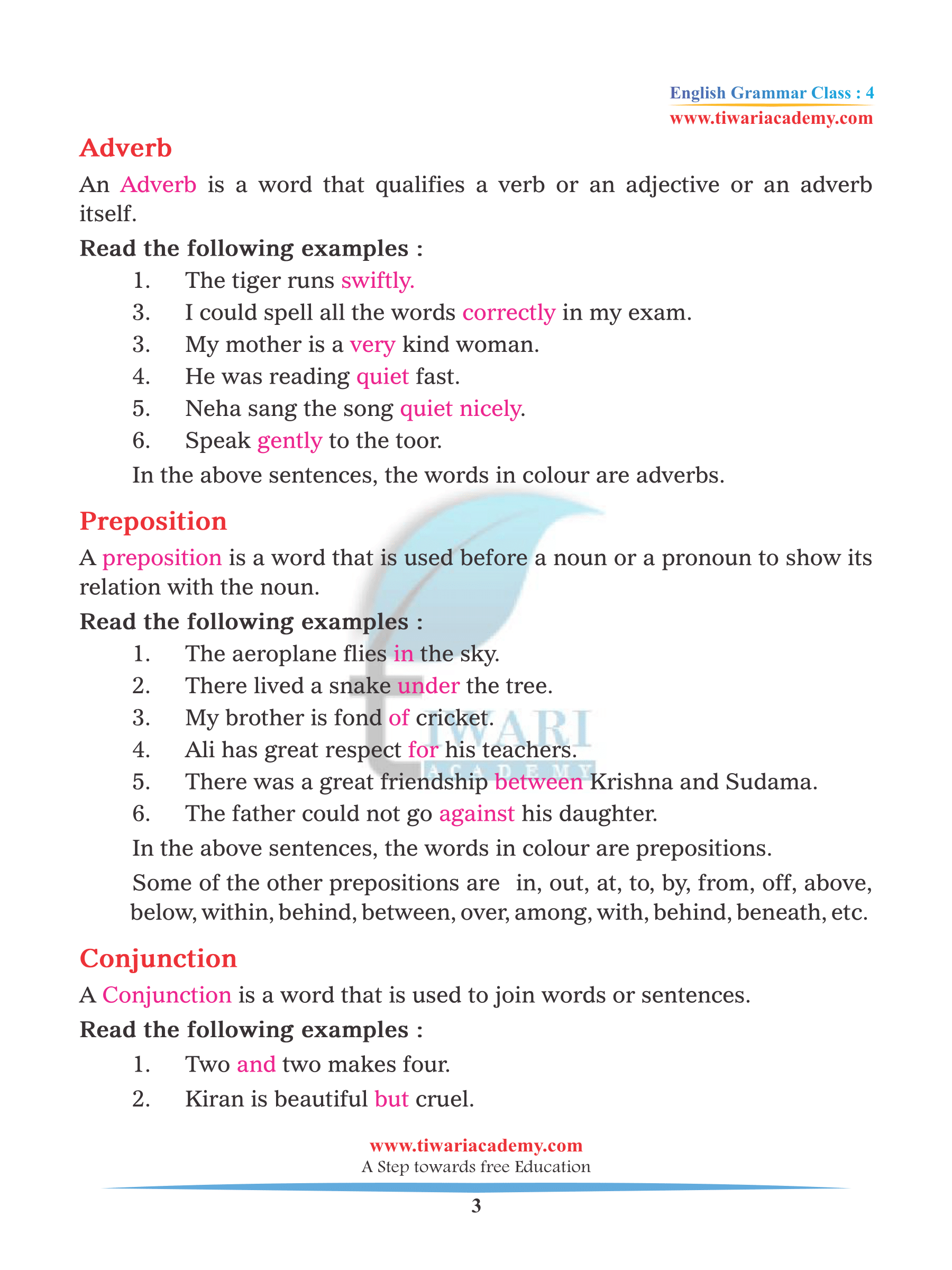 CBSE Class 4 English Grammar Chapter 4