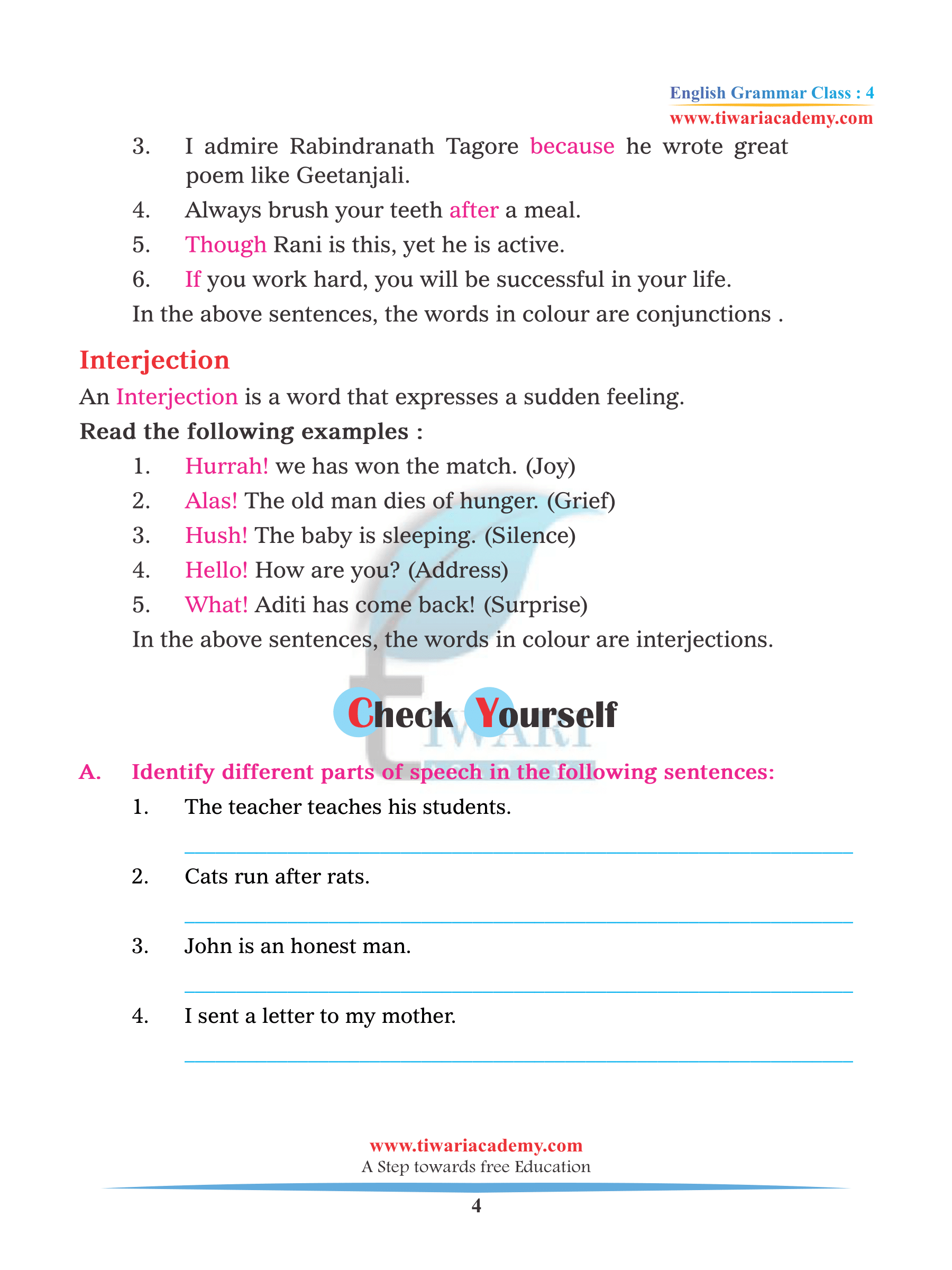 NCERT Class 4 English Grammar Chapter 4 in PDF