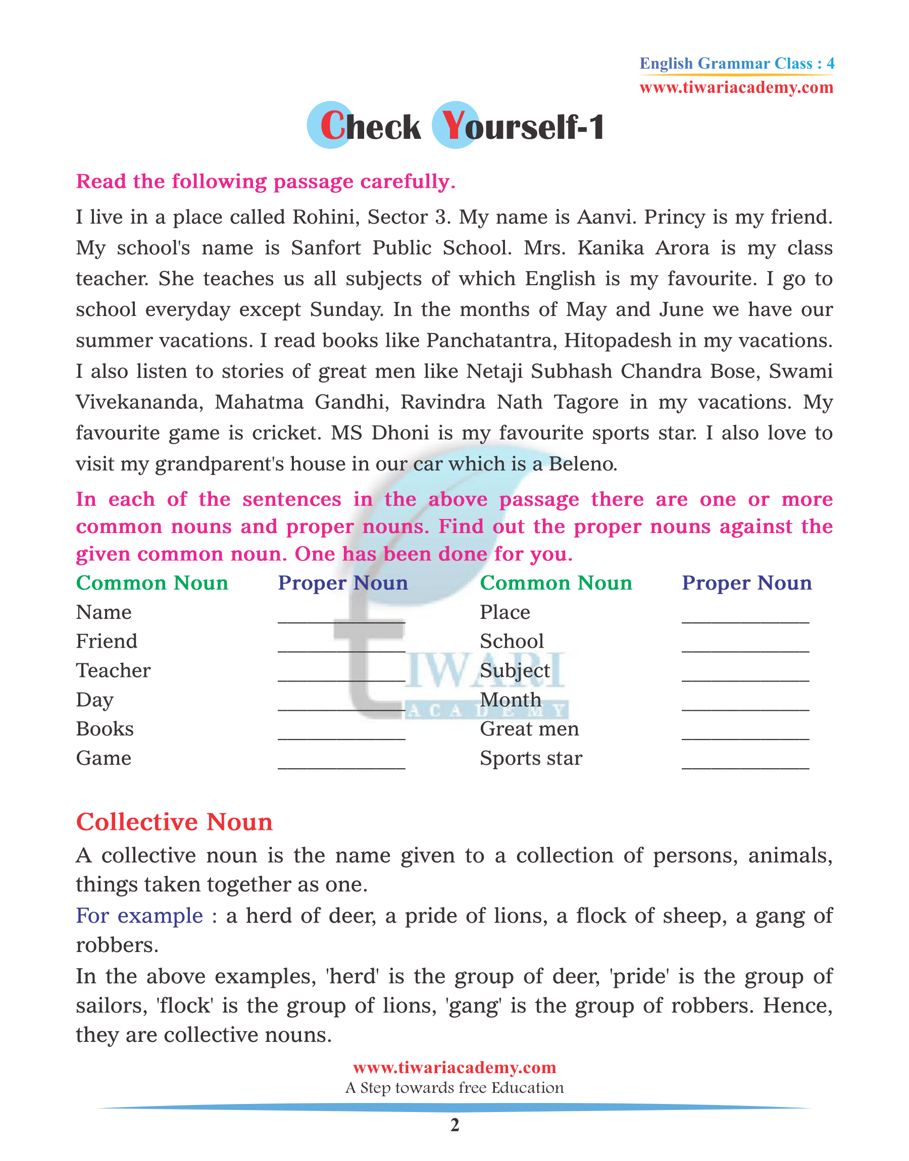 CBSE NCERT Class 4 English Grammar Chapter 5 the Noun and its Kinds. CBSE NCERT Class 4 English Grammar Chapter 5 the Noun and its Kinds.