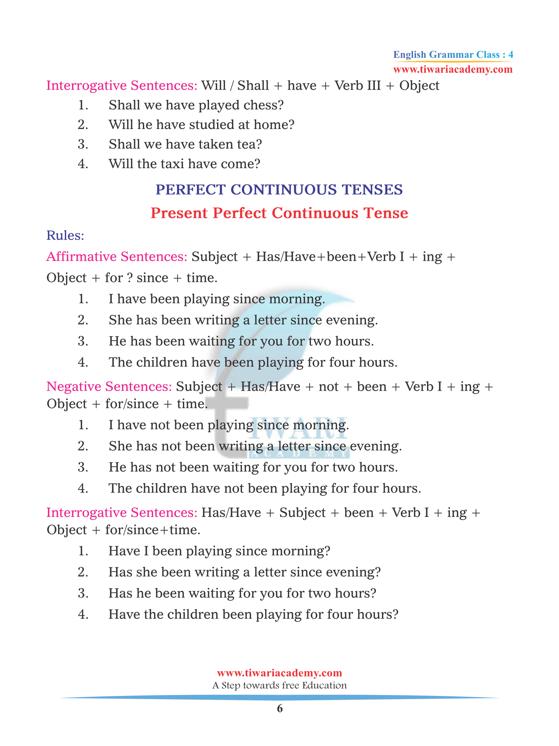 Class 4 English Grammar Chapter 8 in PDF