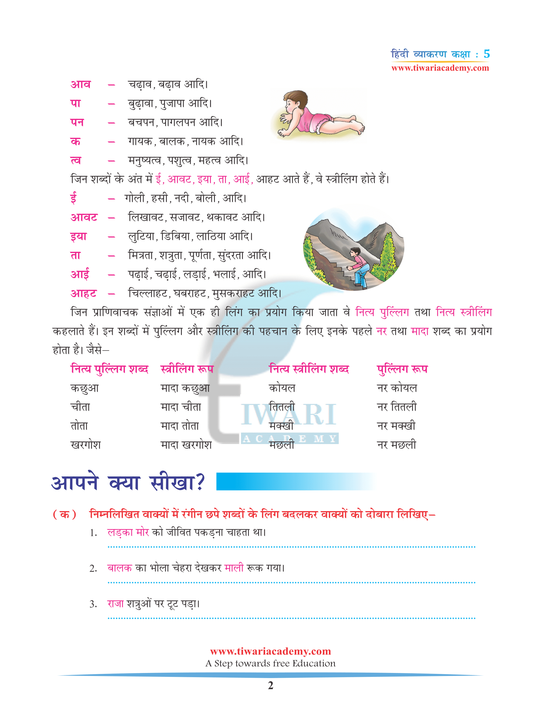 Class 5 Hindi Grammar Chapter 4 Sangya ke Vikar