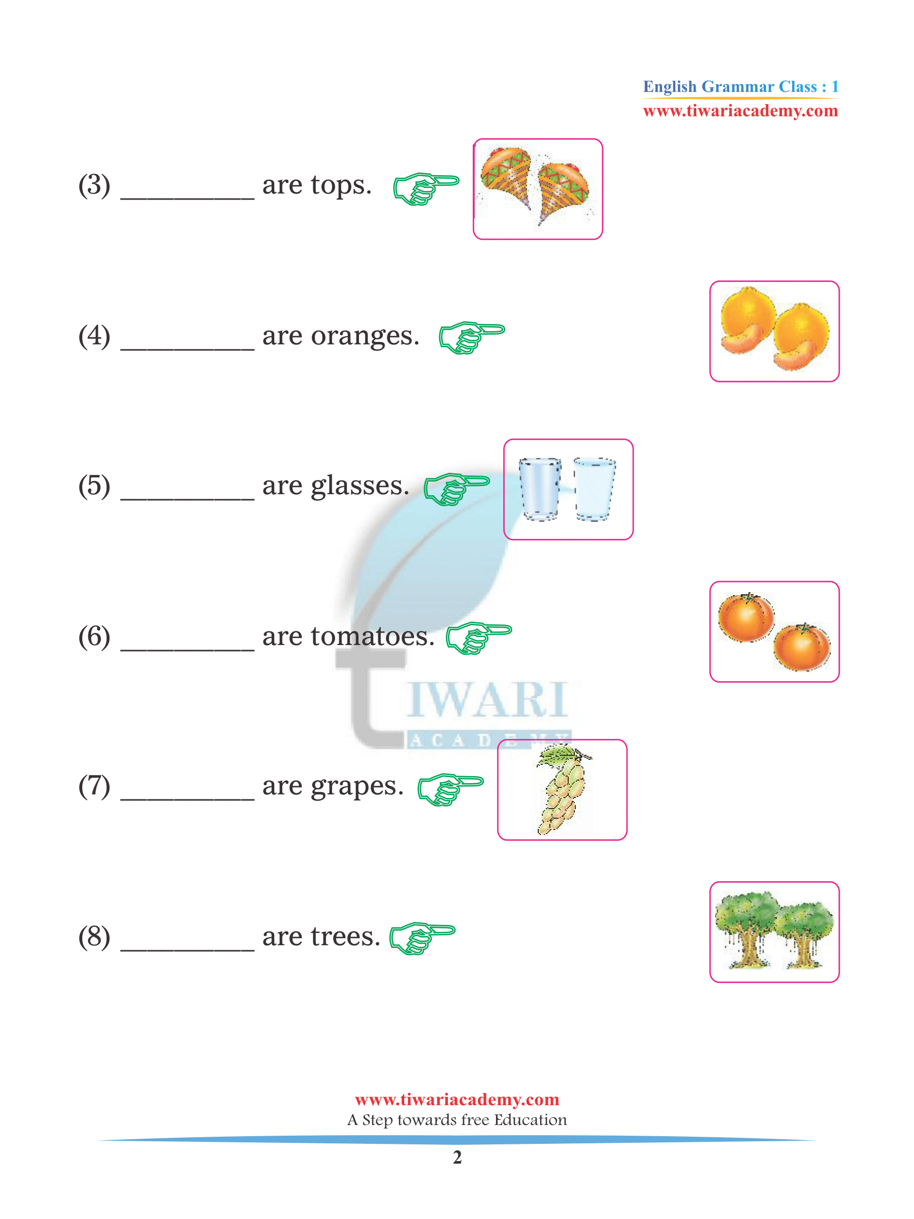 Grade 1 Grammar use of These and Those