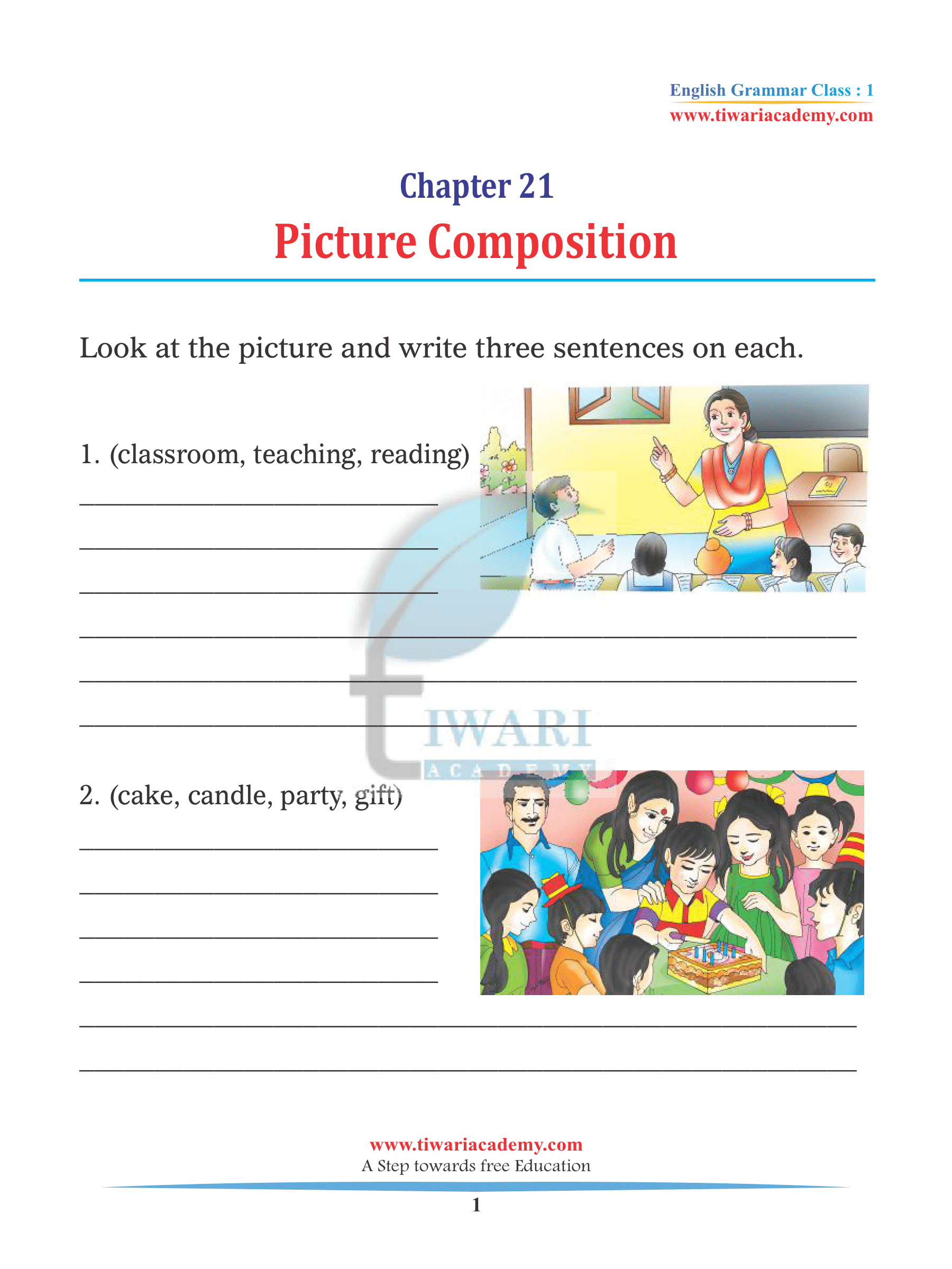 Picture Composition for Class 1 English Grammar