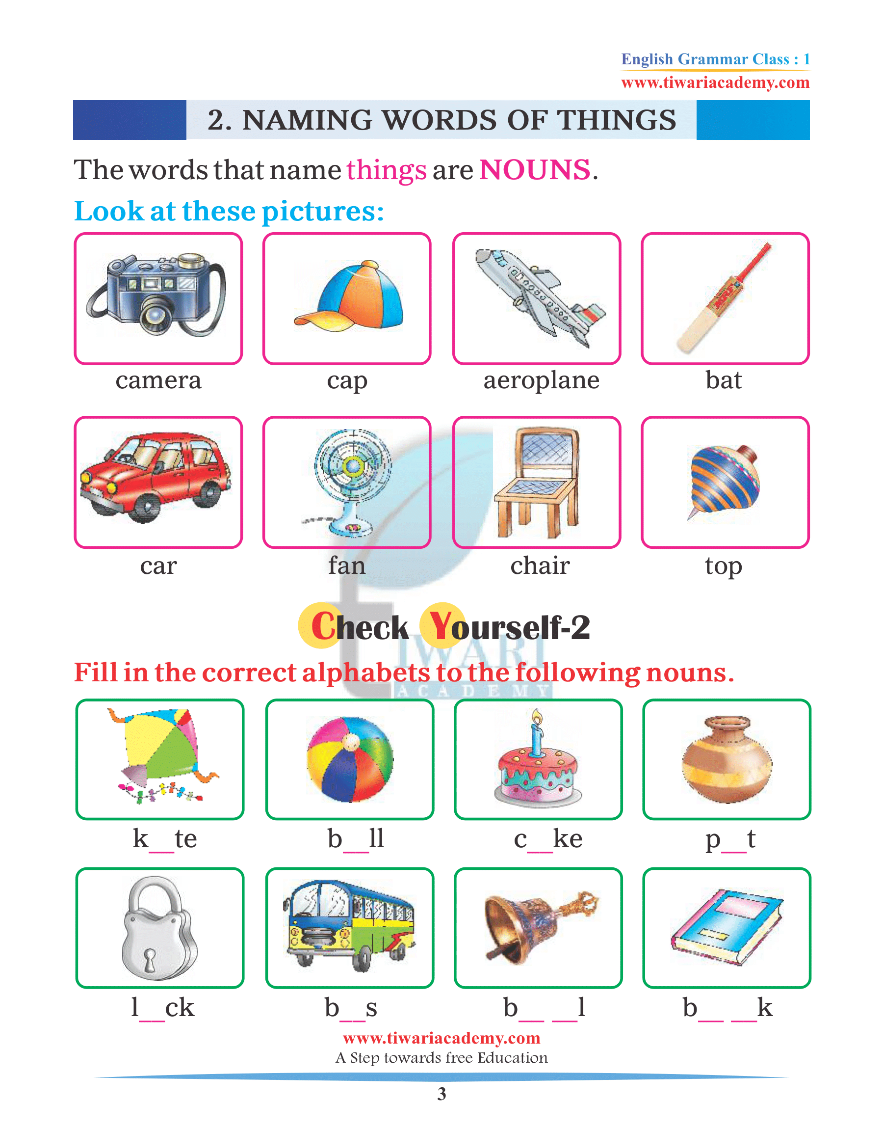 speech naming words