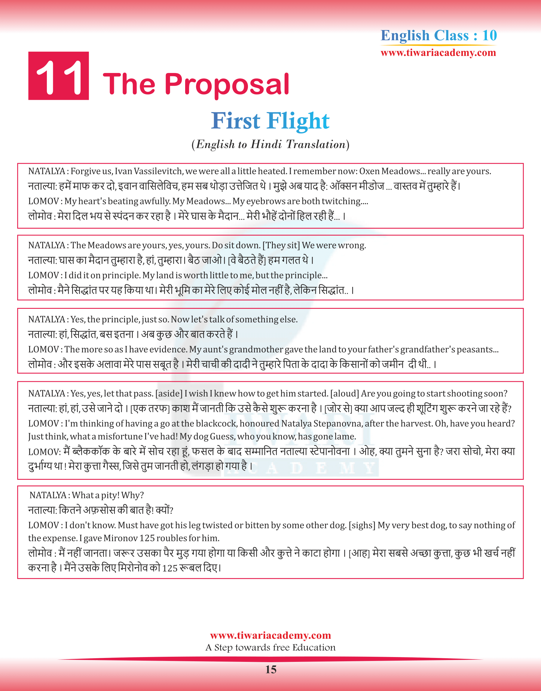 Class 10 English Chapter 11 Hindi Men