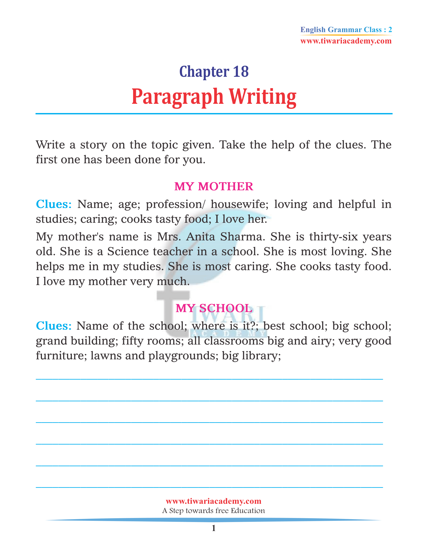 format of paragraph writing in english