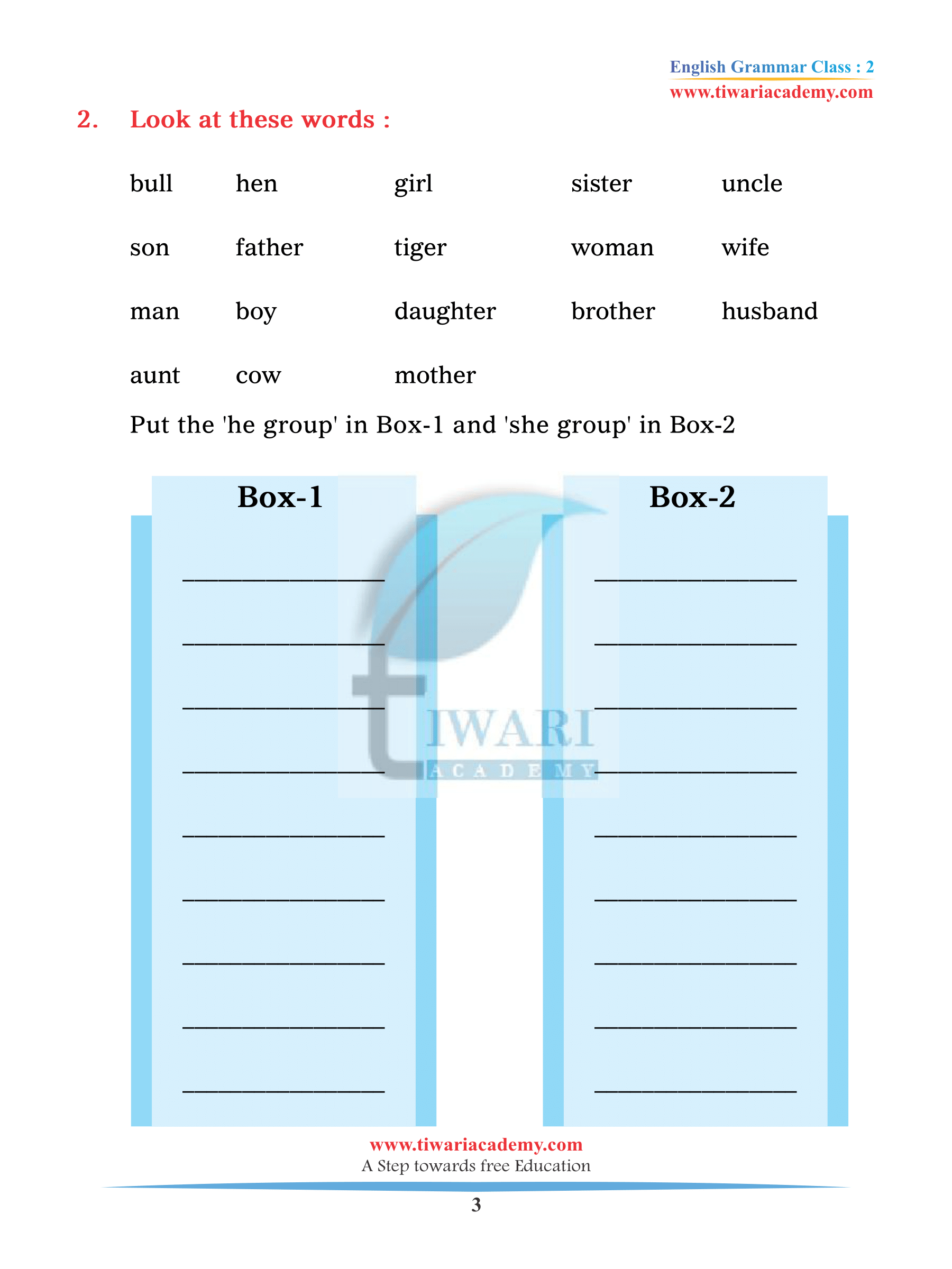 class 2 english grammar chapter 5 gender and its four kinds pdf