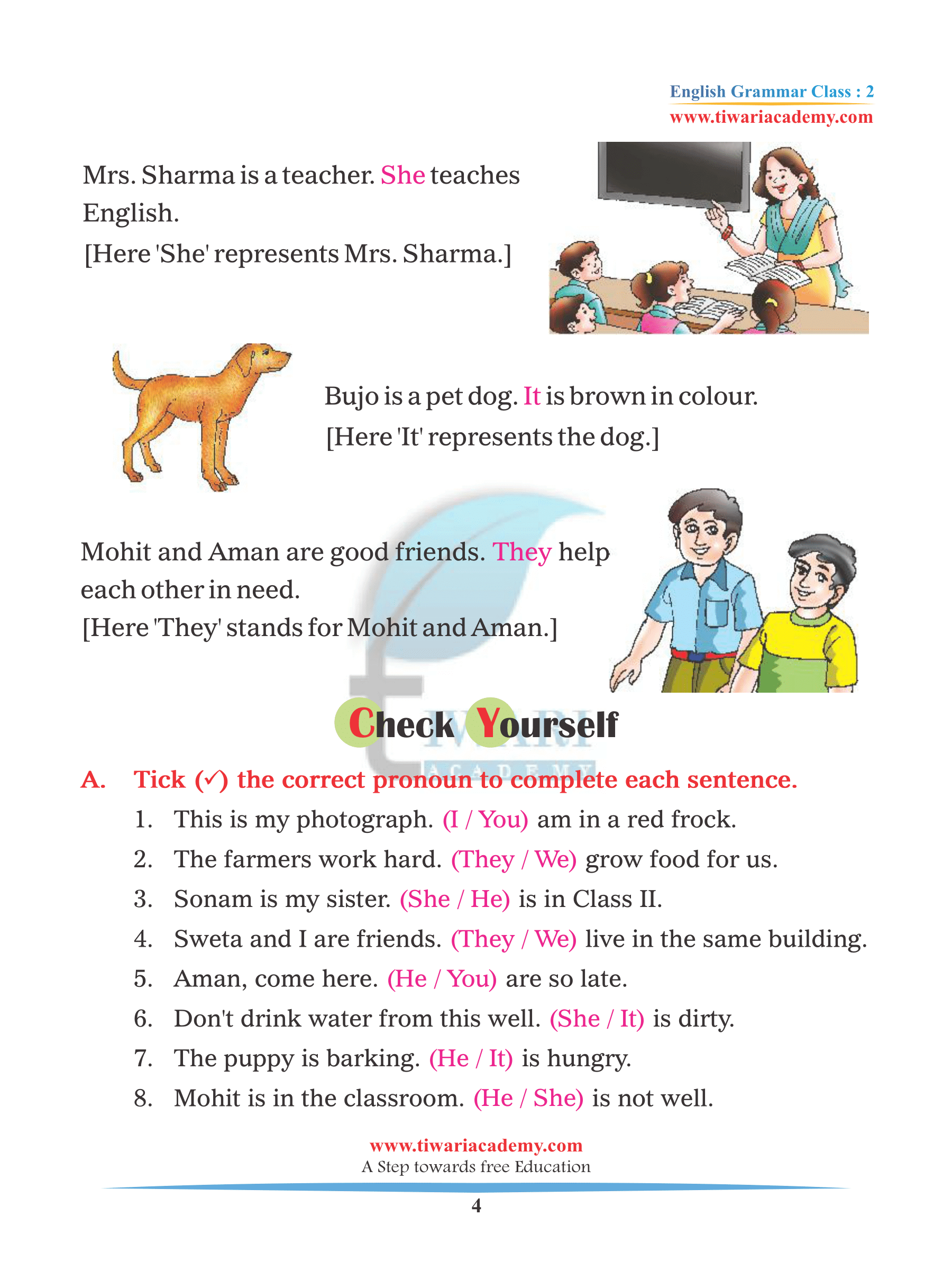 Class 2 English Grammar Chapter 6 Pronoun and its Kinds ( for 2022-23)