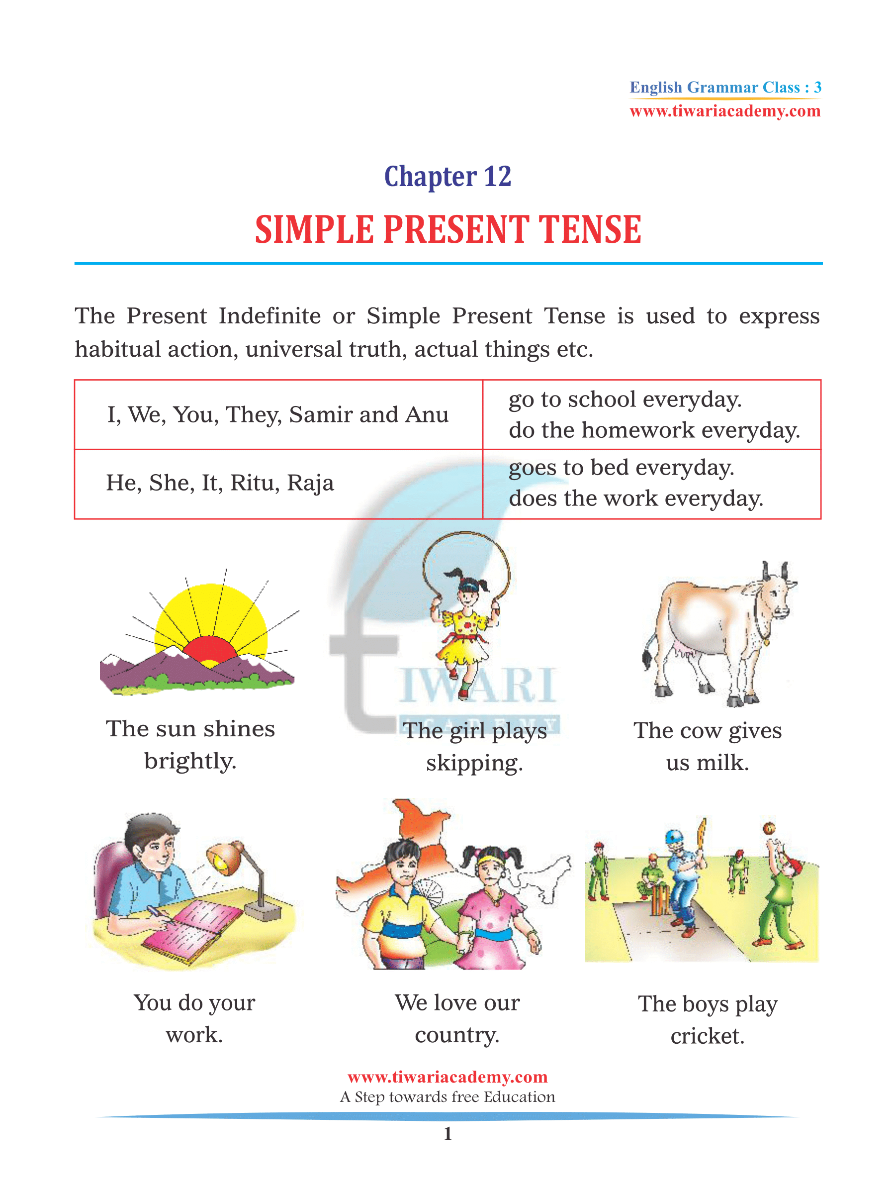 Class 3 English Grammar Simple Present Tense