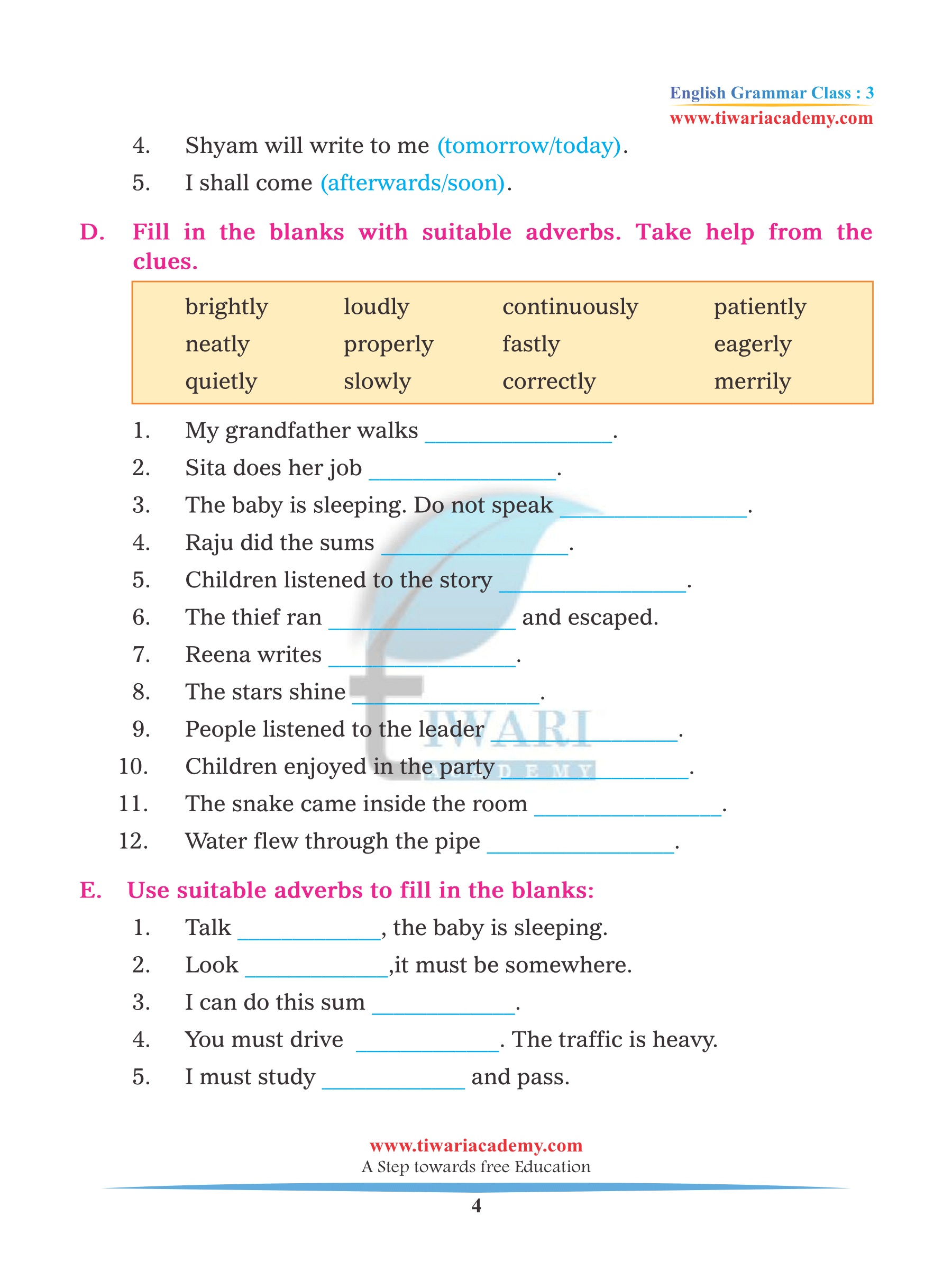 Class 3 English Grammar Chapter 17 Adverb (Updated for 2023-2024).