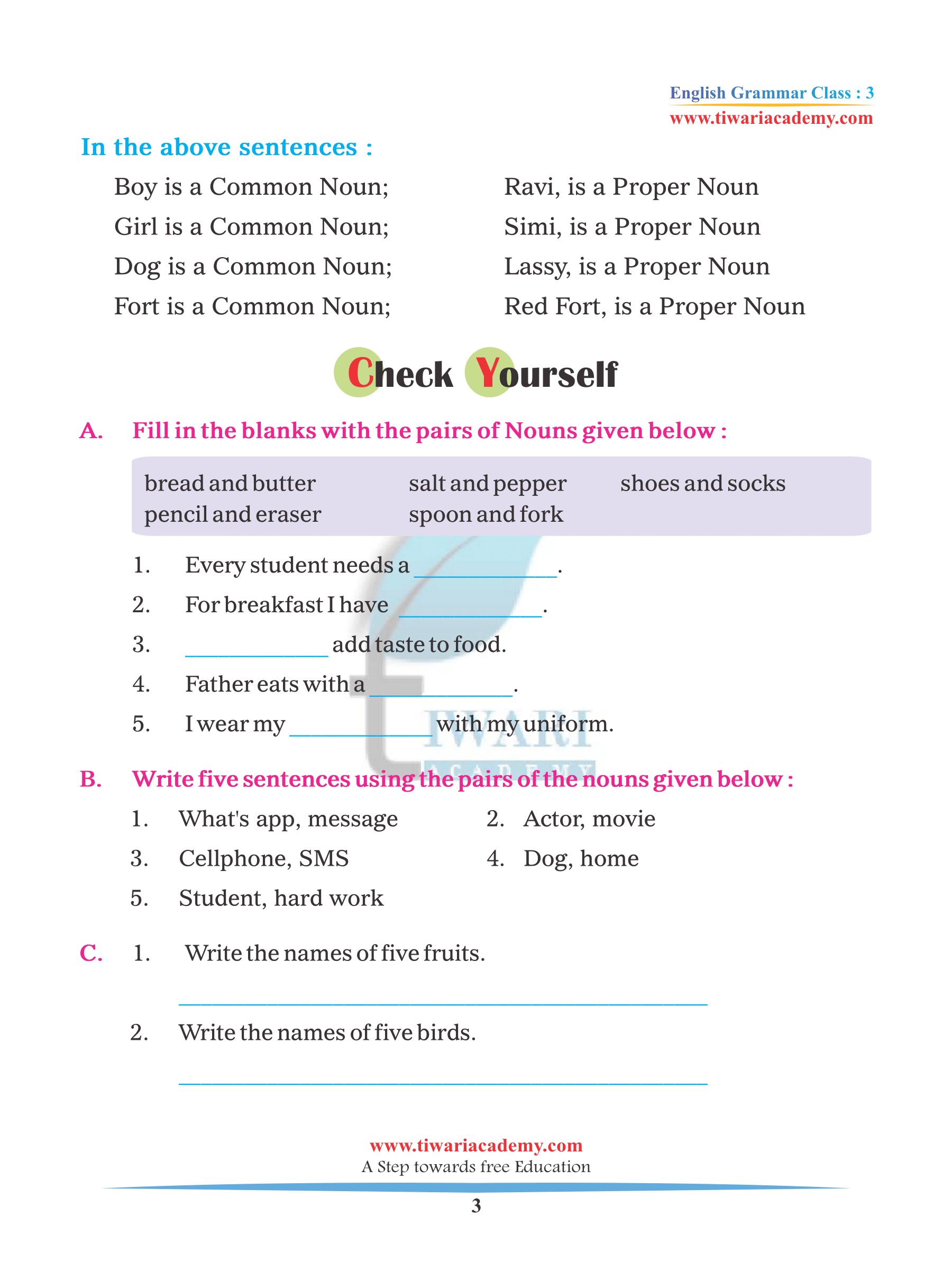 3rd English Grammar Chapter 5 The Noun