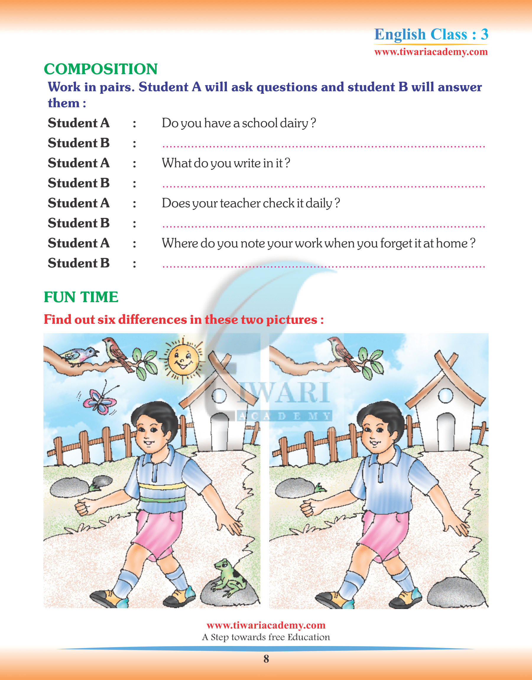 Class 3 English Chapter 3 picture composition