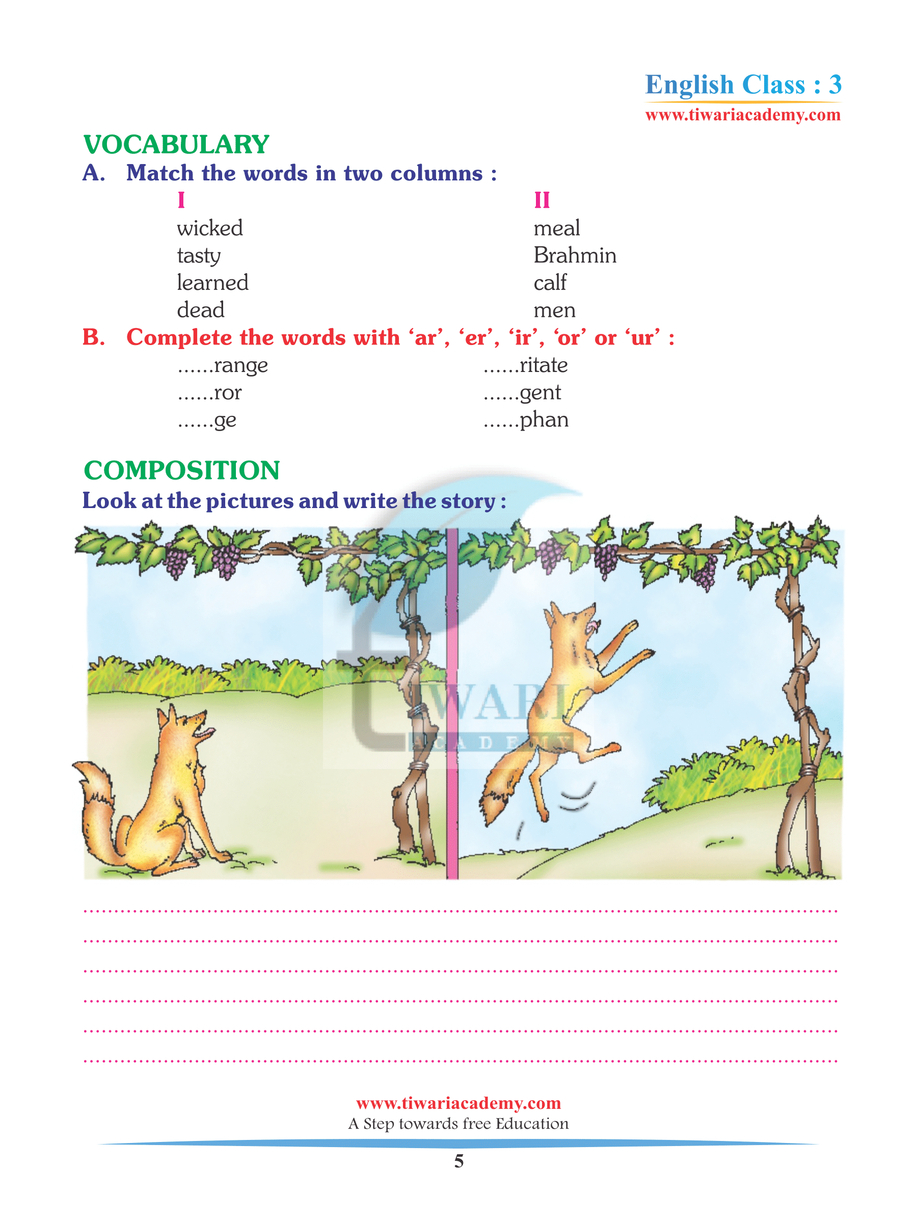 Class 3 English Chapter 4 Picture Composition