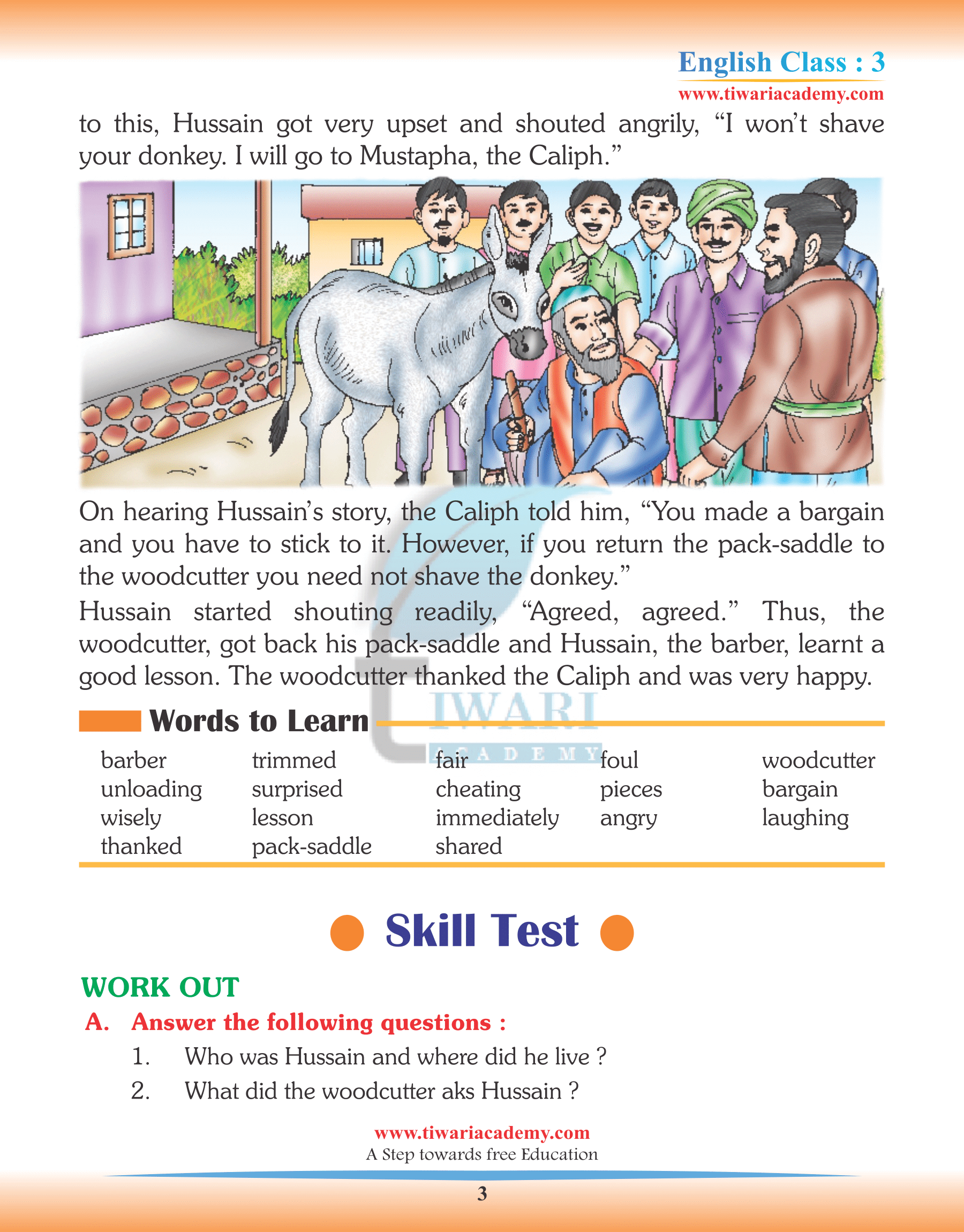Class 3 English Chapter 6 Practice Story