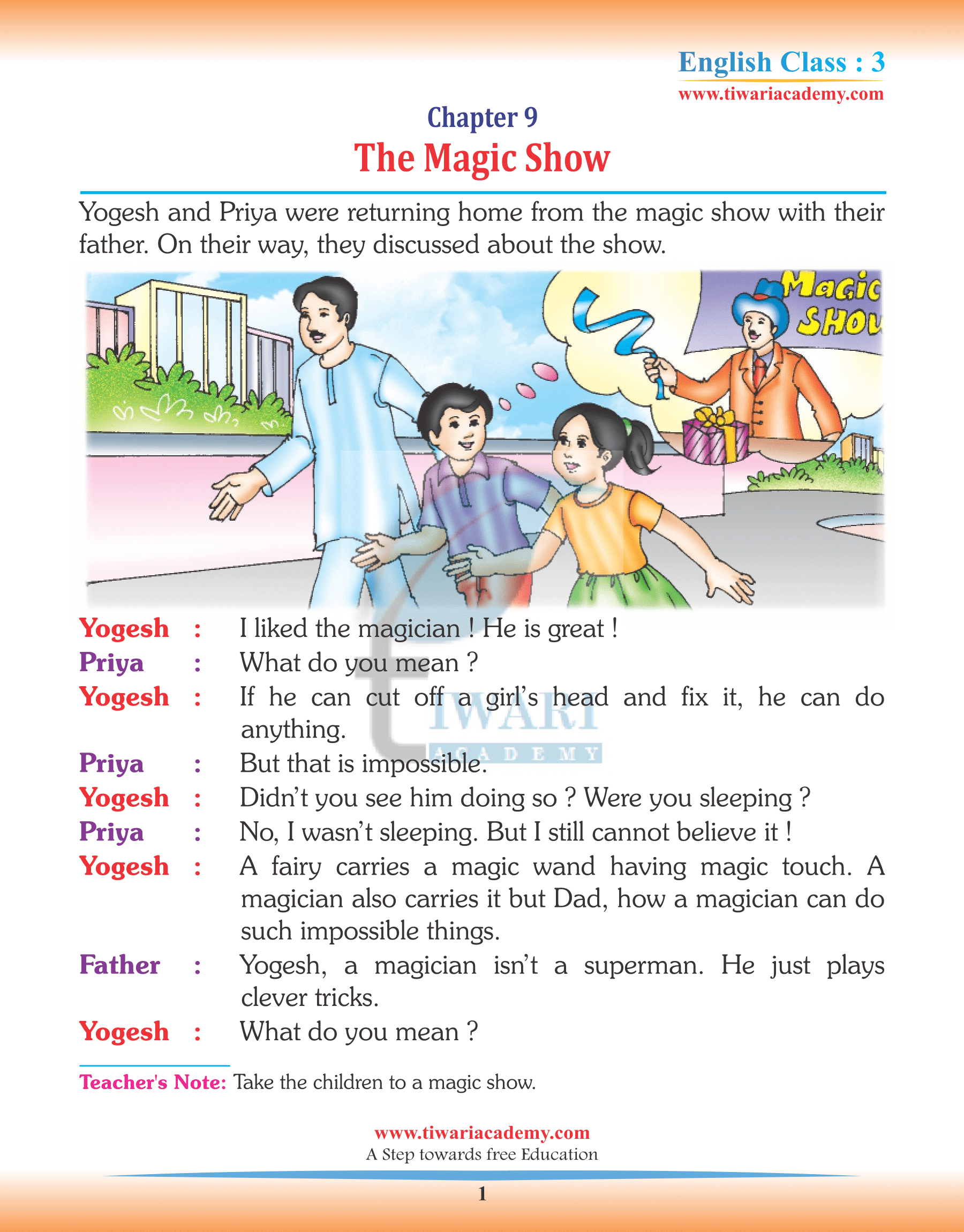 Class 3 English Chapter 9 Practice Book