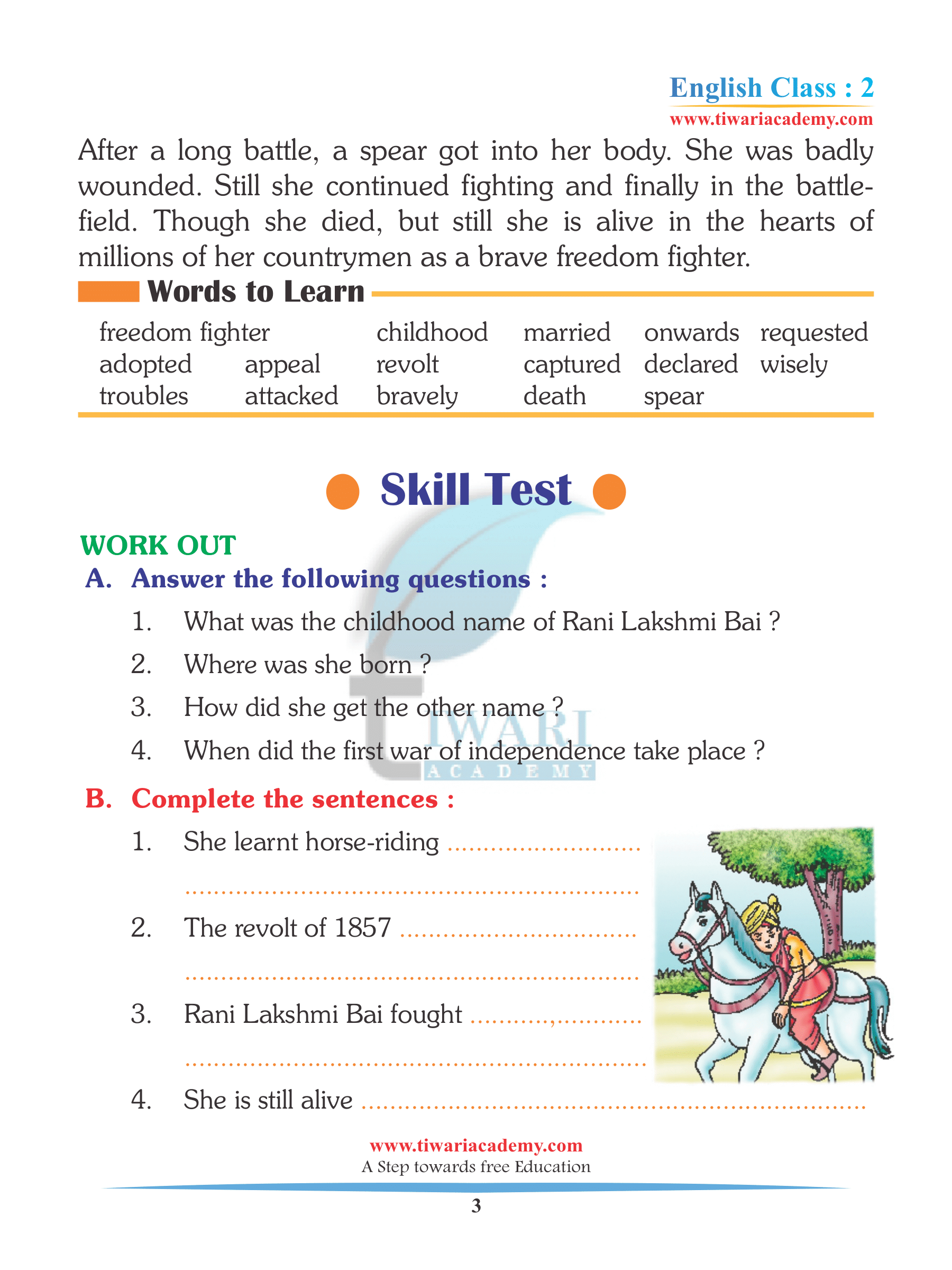 Class 2 English Chapter 2 Assignment