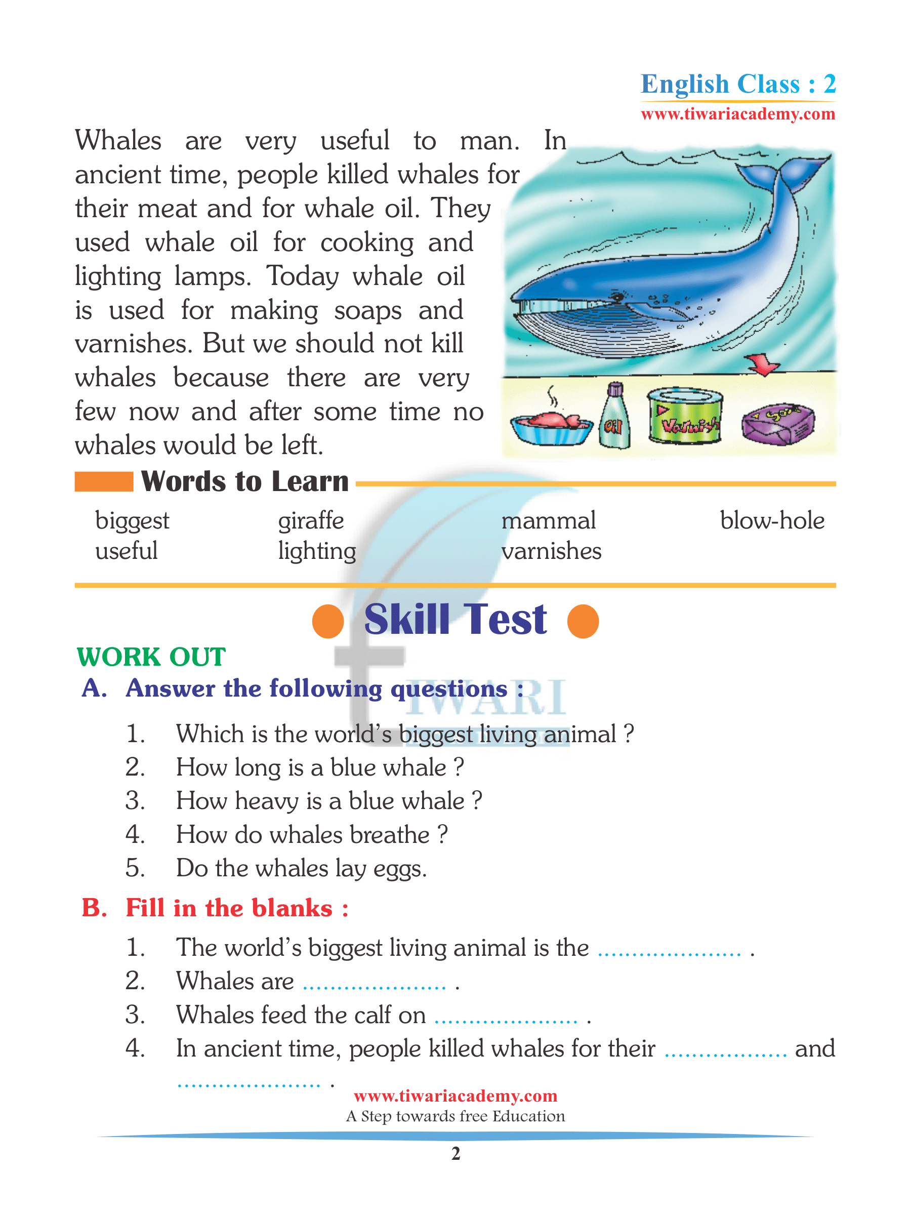 Class 2 English Unit 5 Practice Book