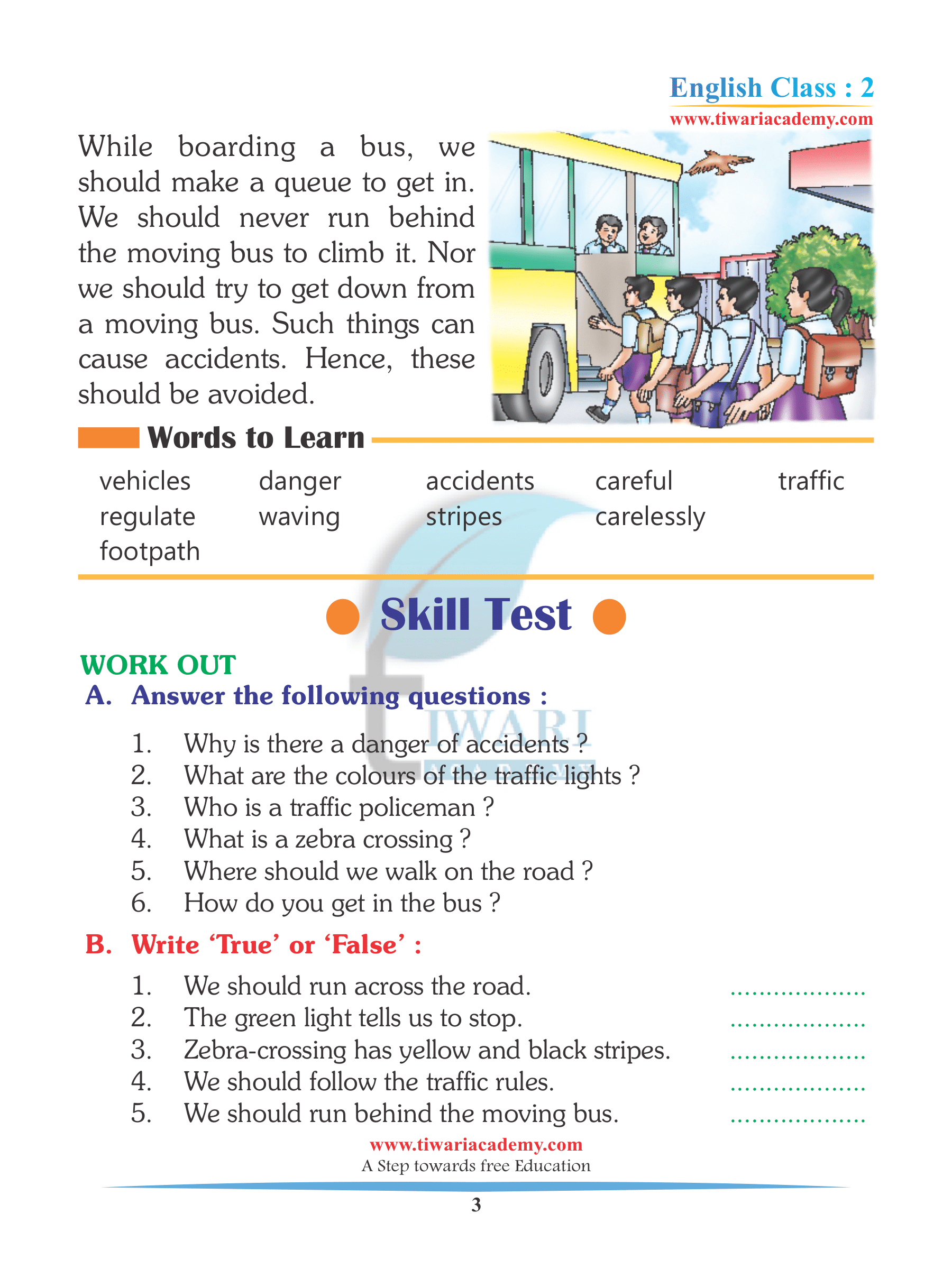 Class 2 English Unit 6 Question Answers