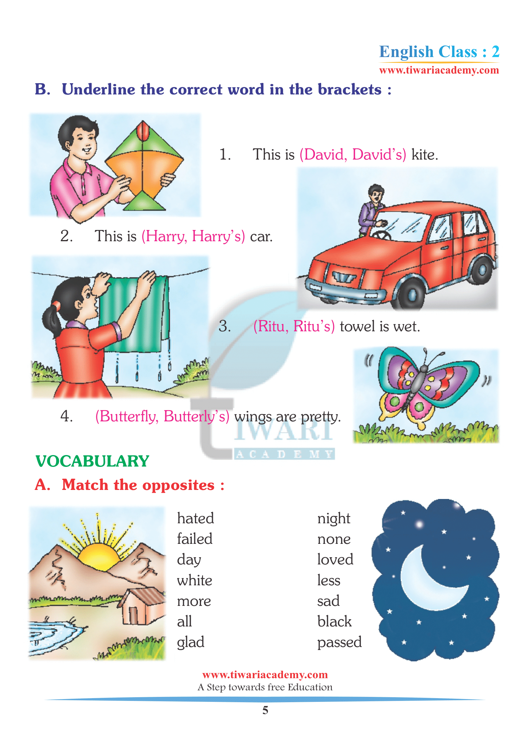 Class 2 English Unit 7 Picture Workbook