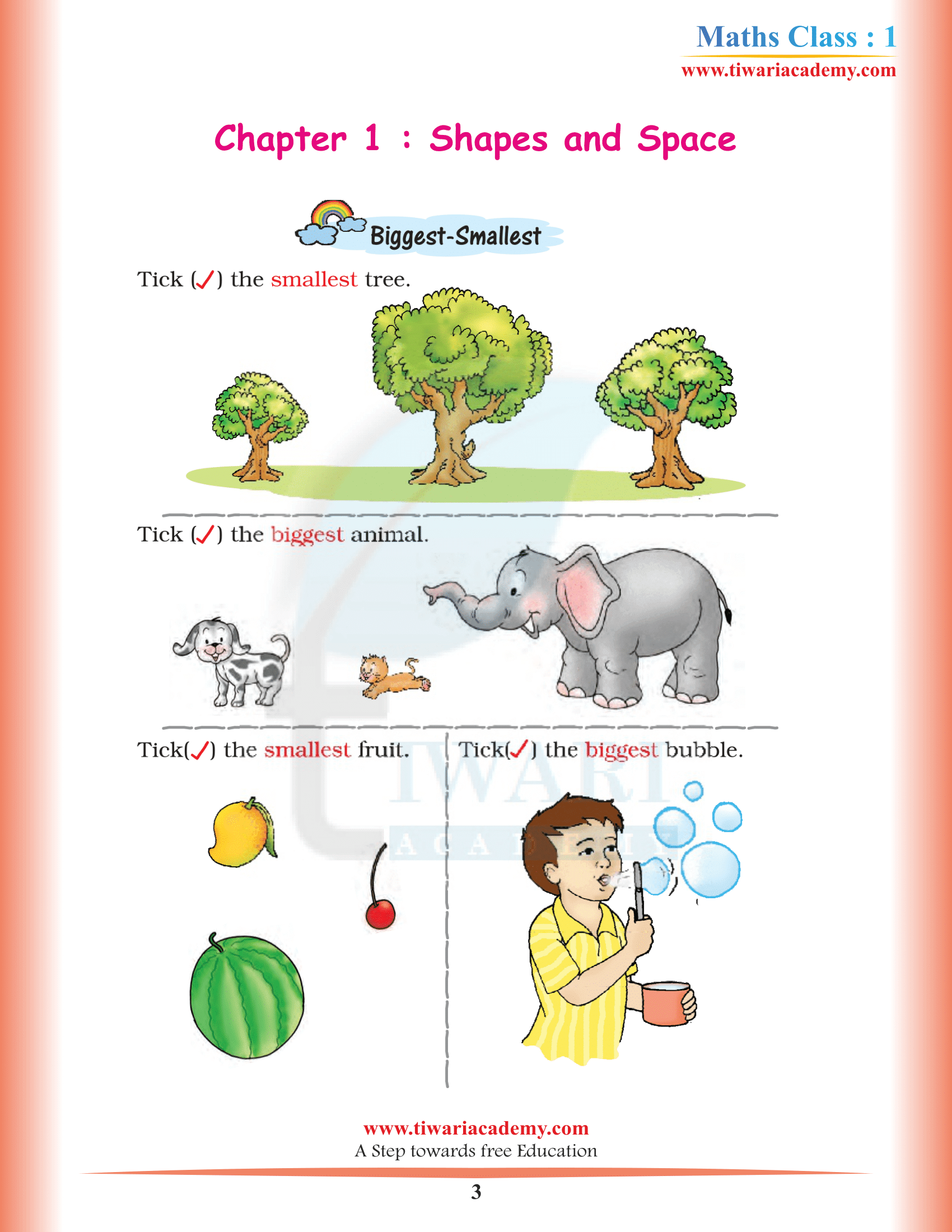 1st Maths Chapter 1 Shapes an Space