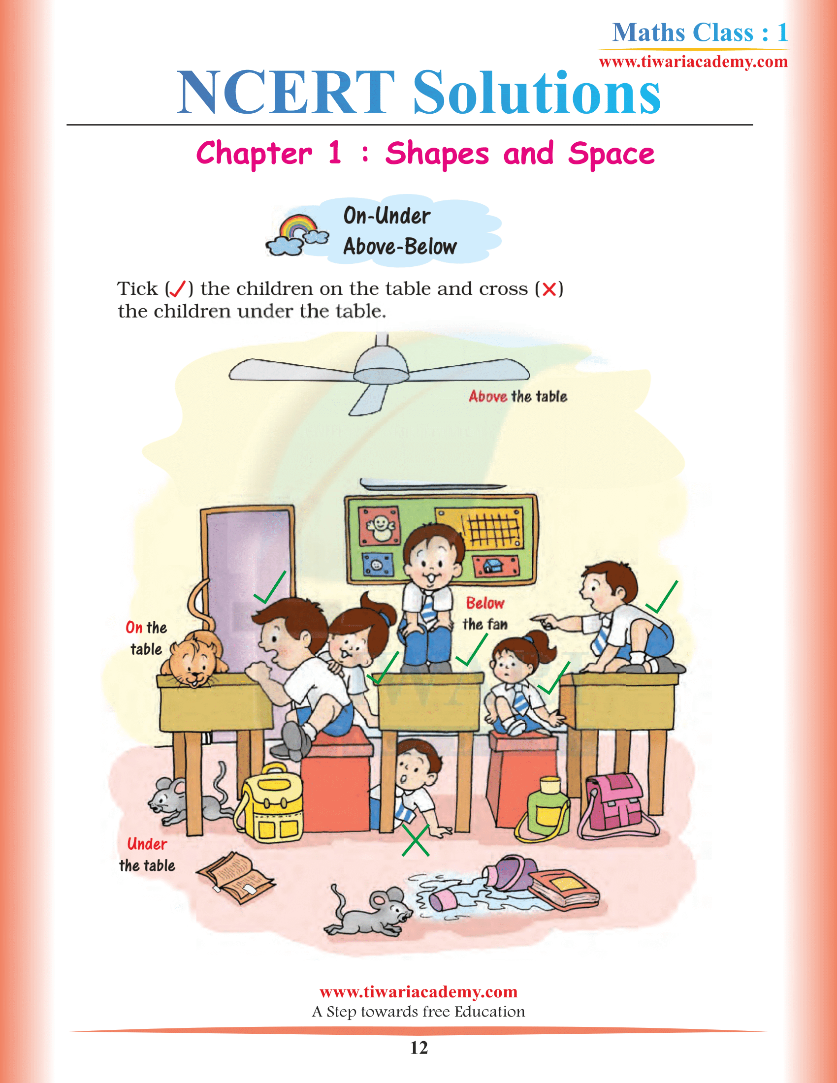 Class 1 Maths Chapter 1 explanaiton