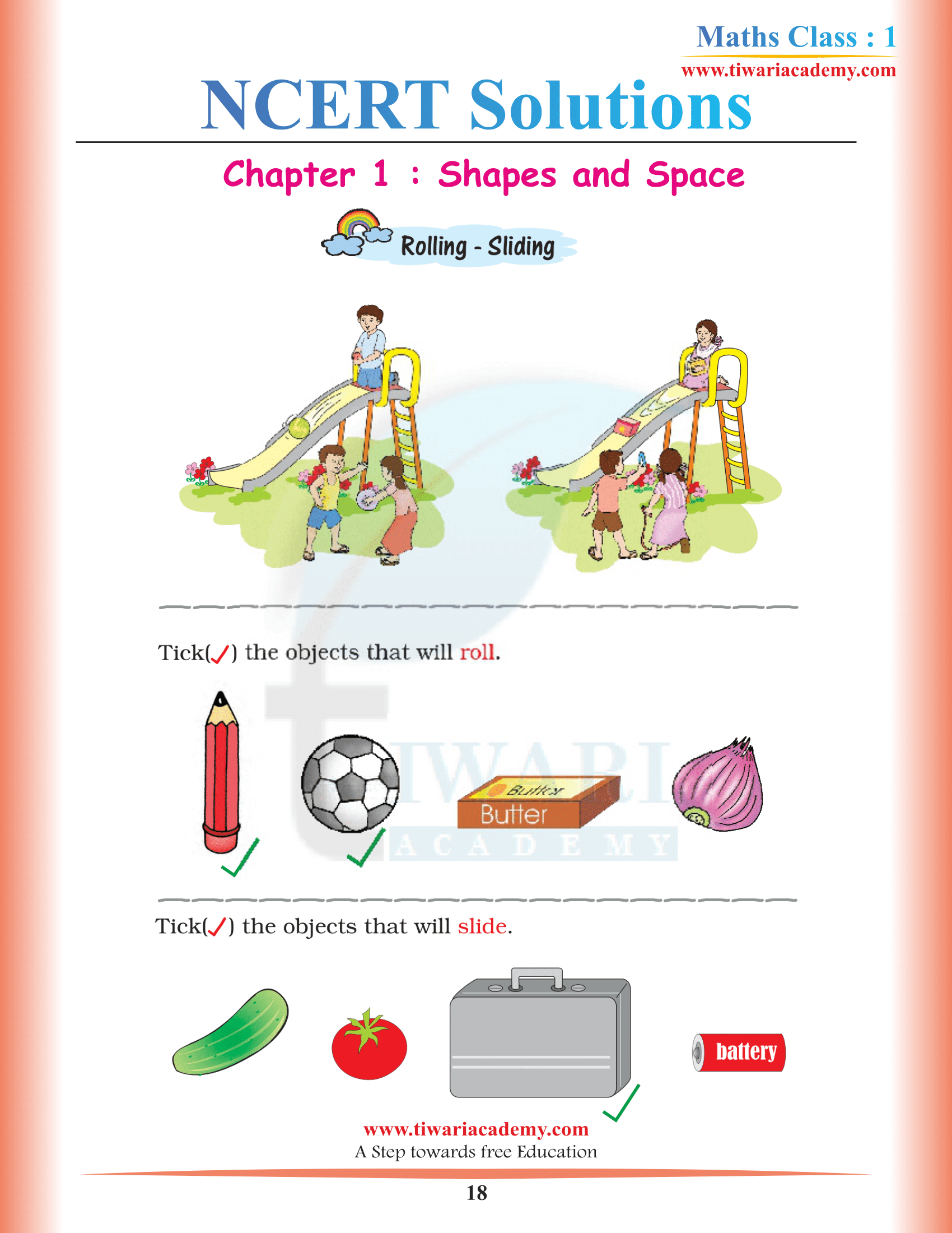 Class 1 Maths Chapter 1 answers