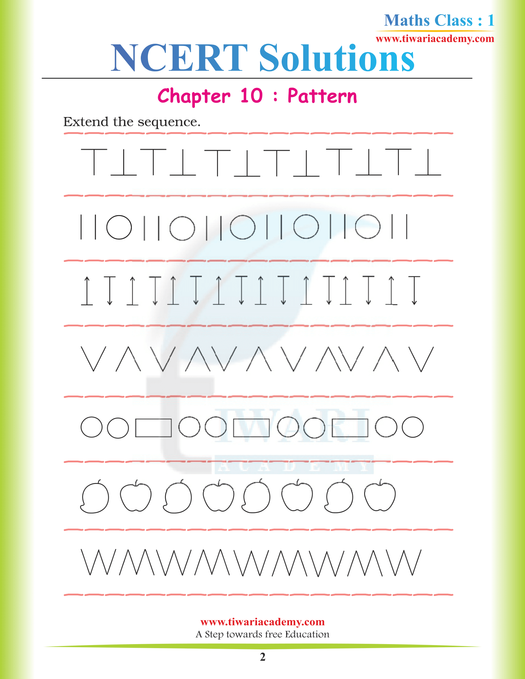 Class 1 Maths Chapter 10 NCERT Solutions in PDF