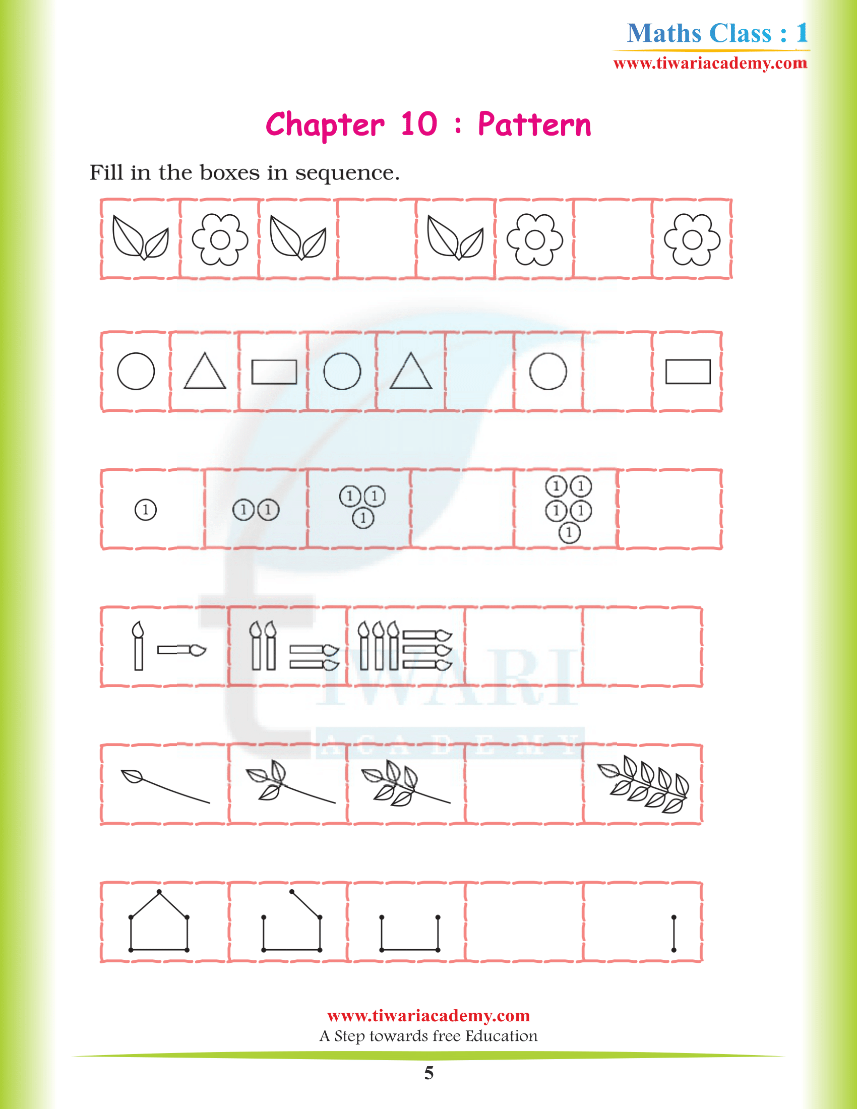 NCERT Solutions for Class 1 Maths Chapter 10