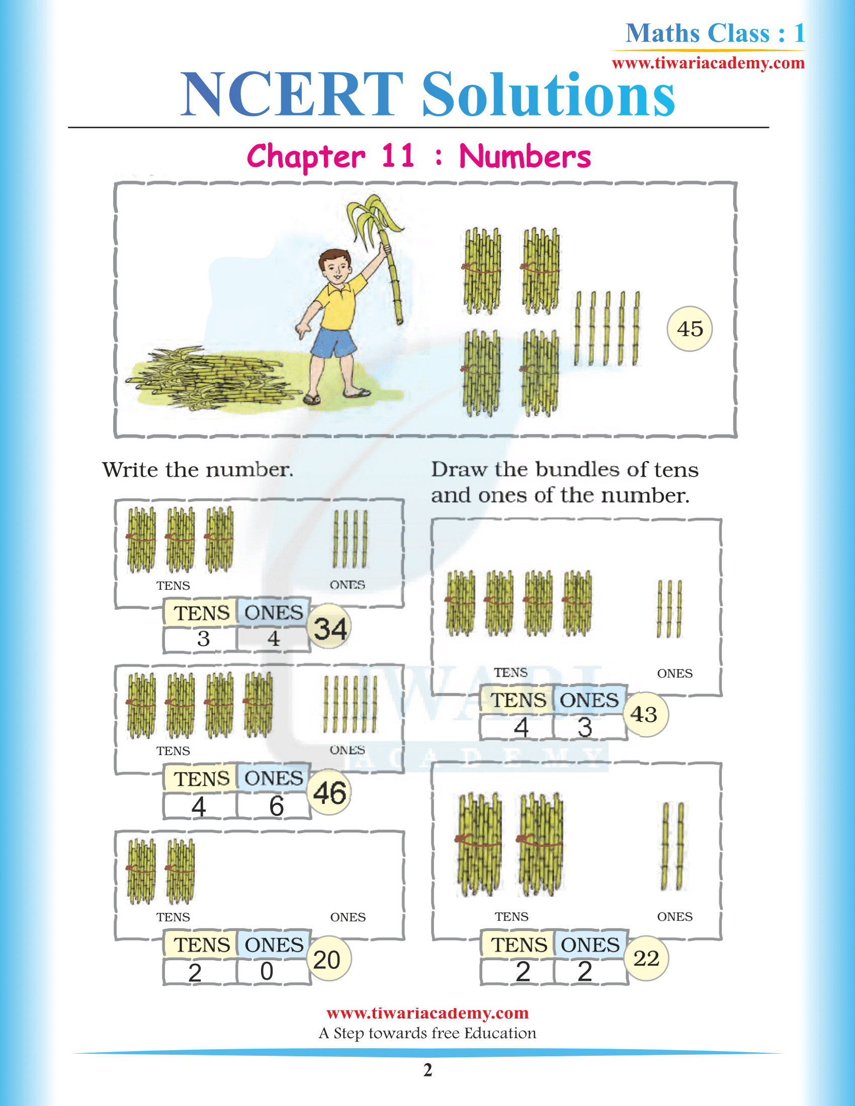 Class 1 Maths Chapter 11 NCERT Solutions in English Medium