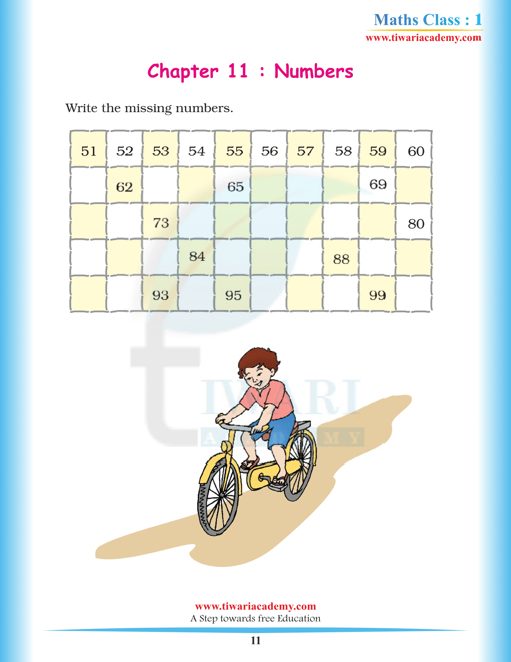 Grade 1 Maths Chapter 11 assignemnts