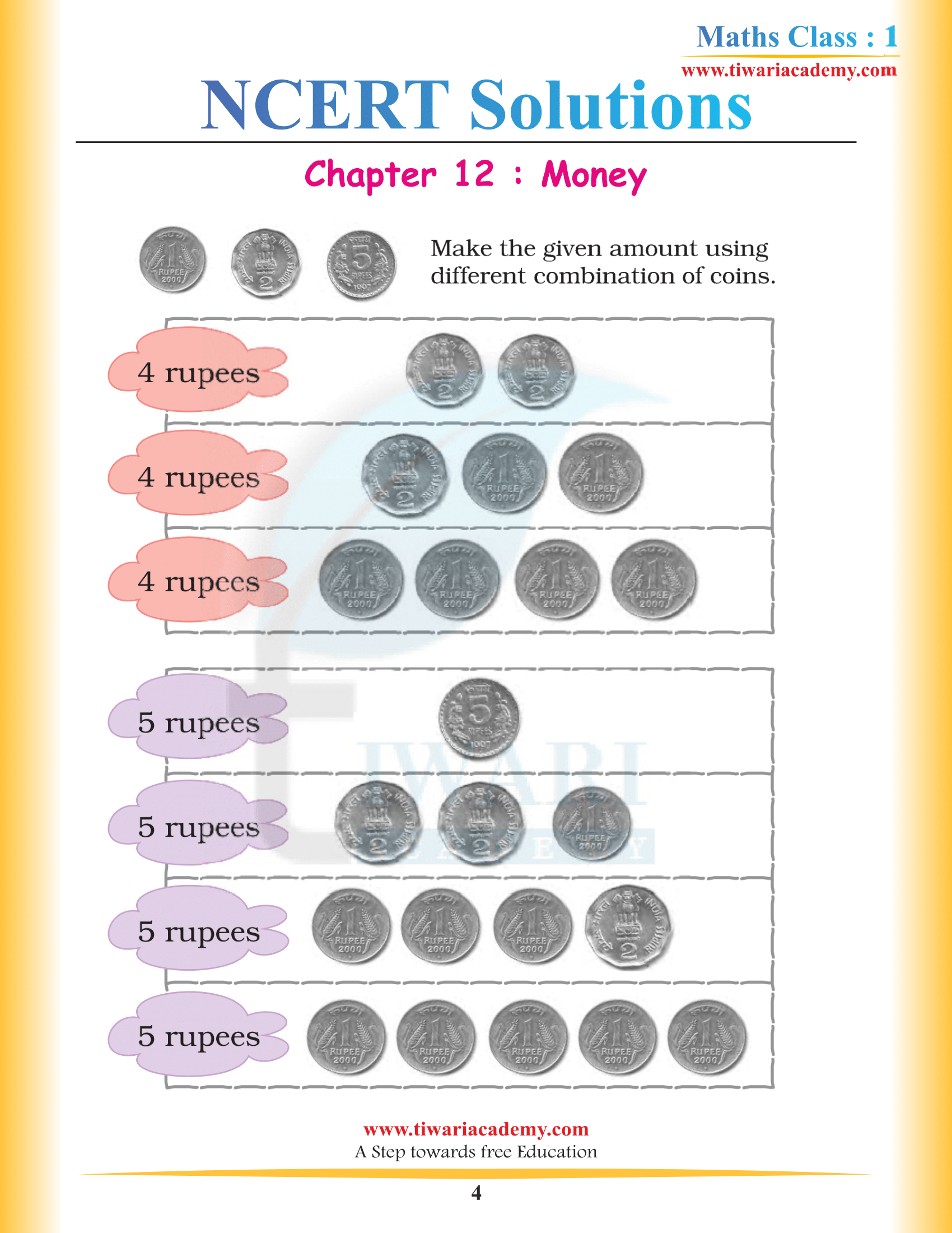 Class 1 Maths Chapter 12 Question Answers