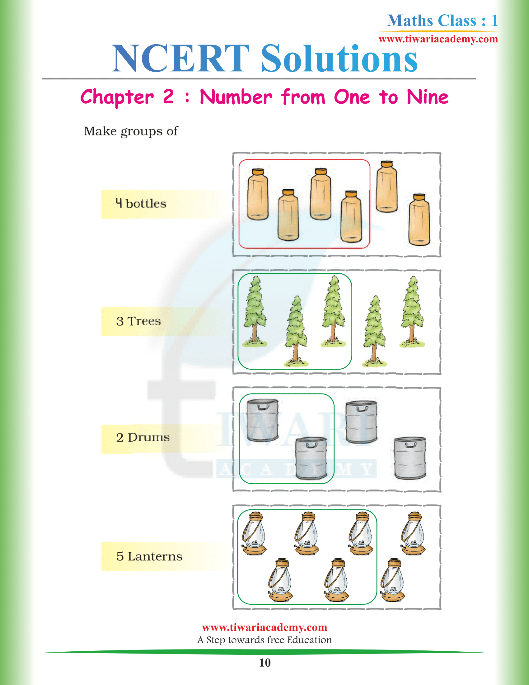 Grade 1 Maths Chapter 2 assignments