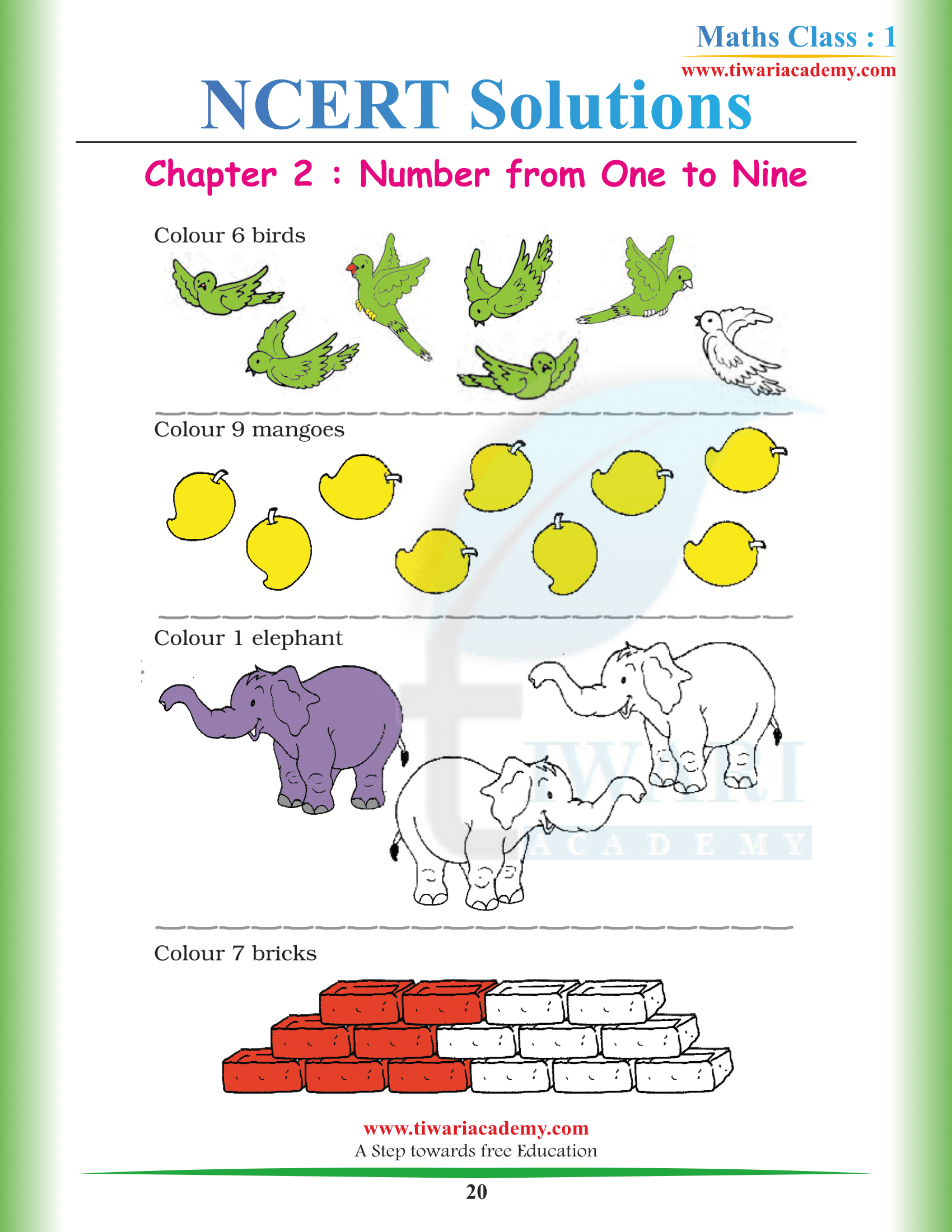 Class 1st Maths Chapter 2 solutions
