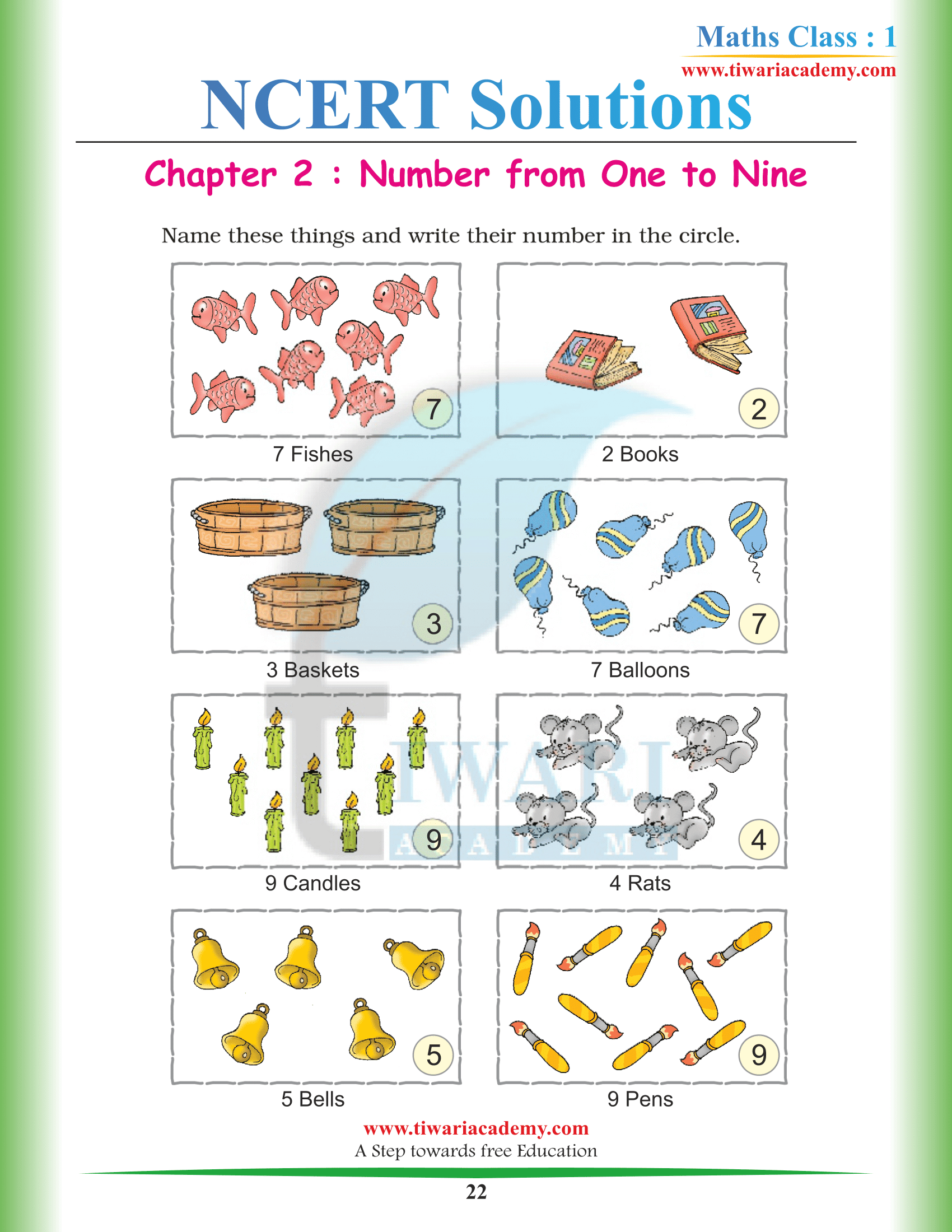 Class 1st Maths Chapter 2 all question solutions