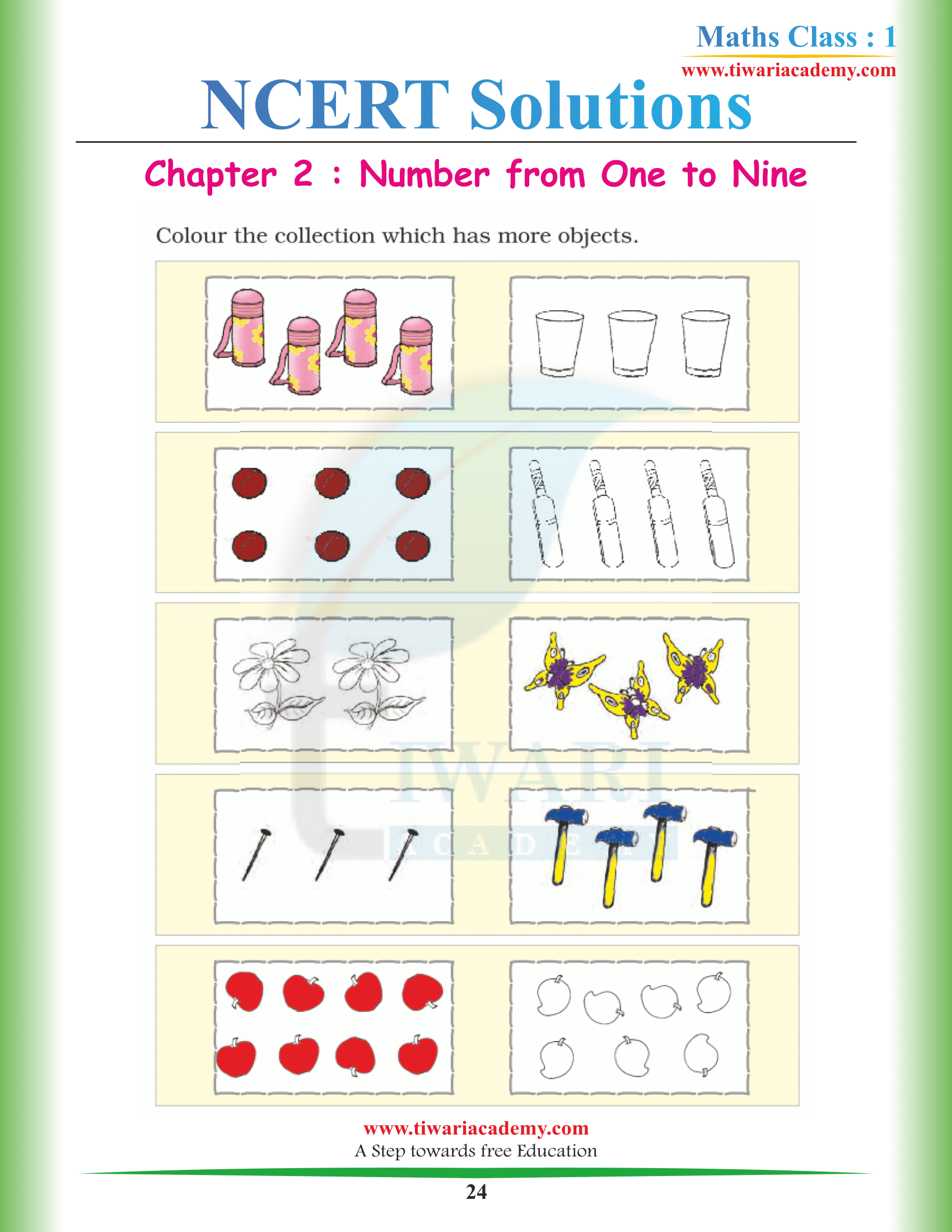 Class 1st Maths Chapter 2 textbook solutions