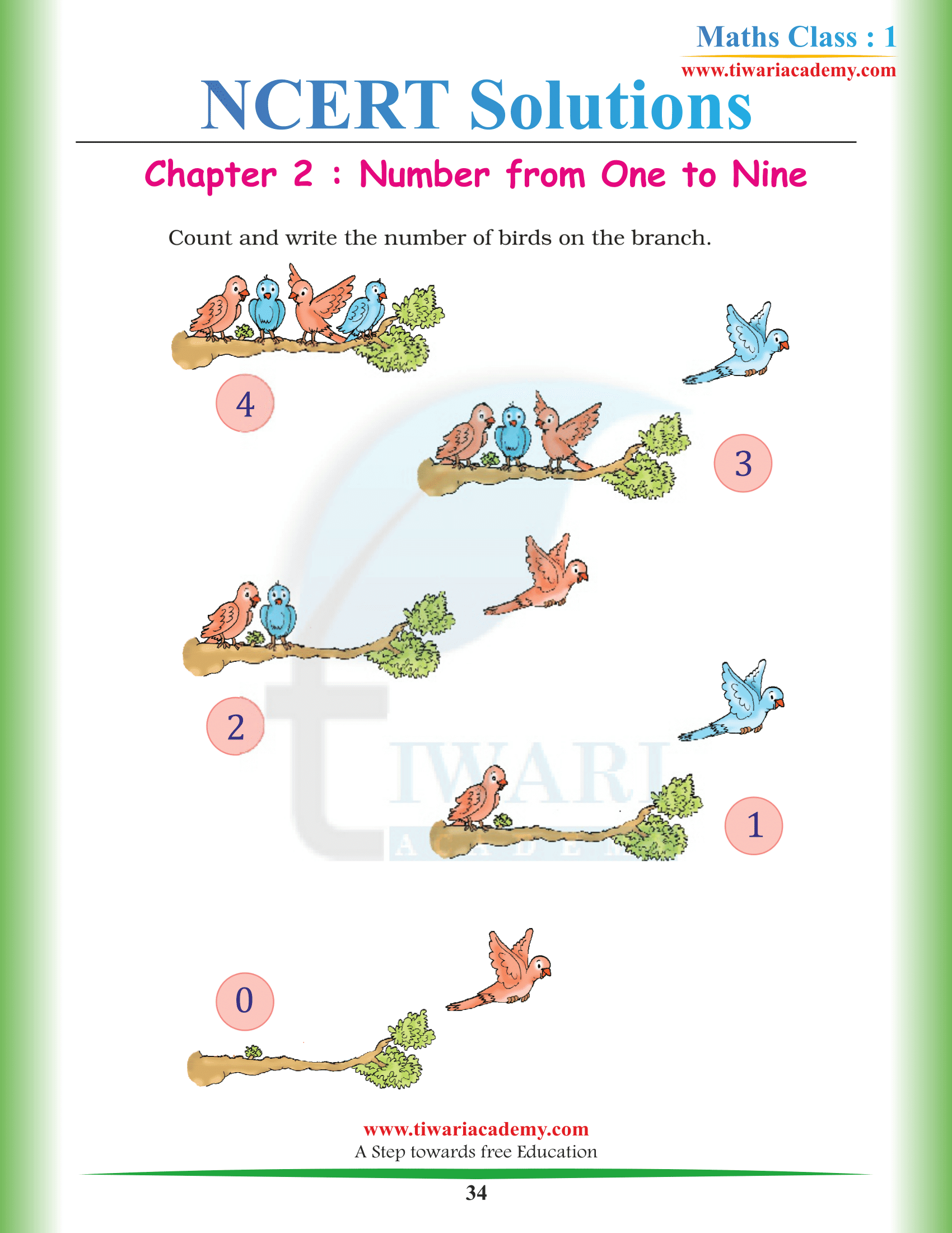 Class 1 Math-Magic Chapter 2 answers solutions
